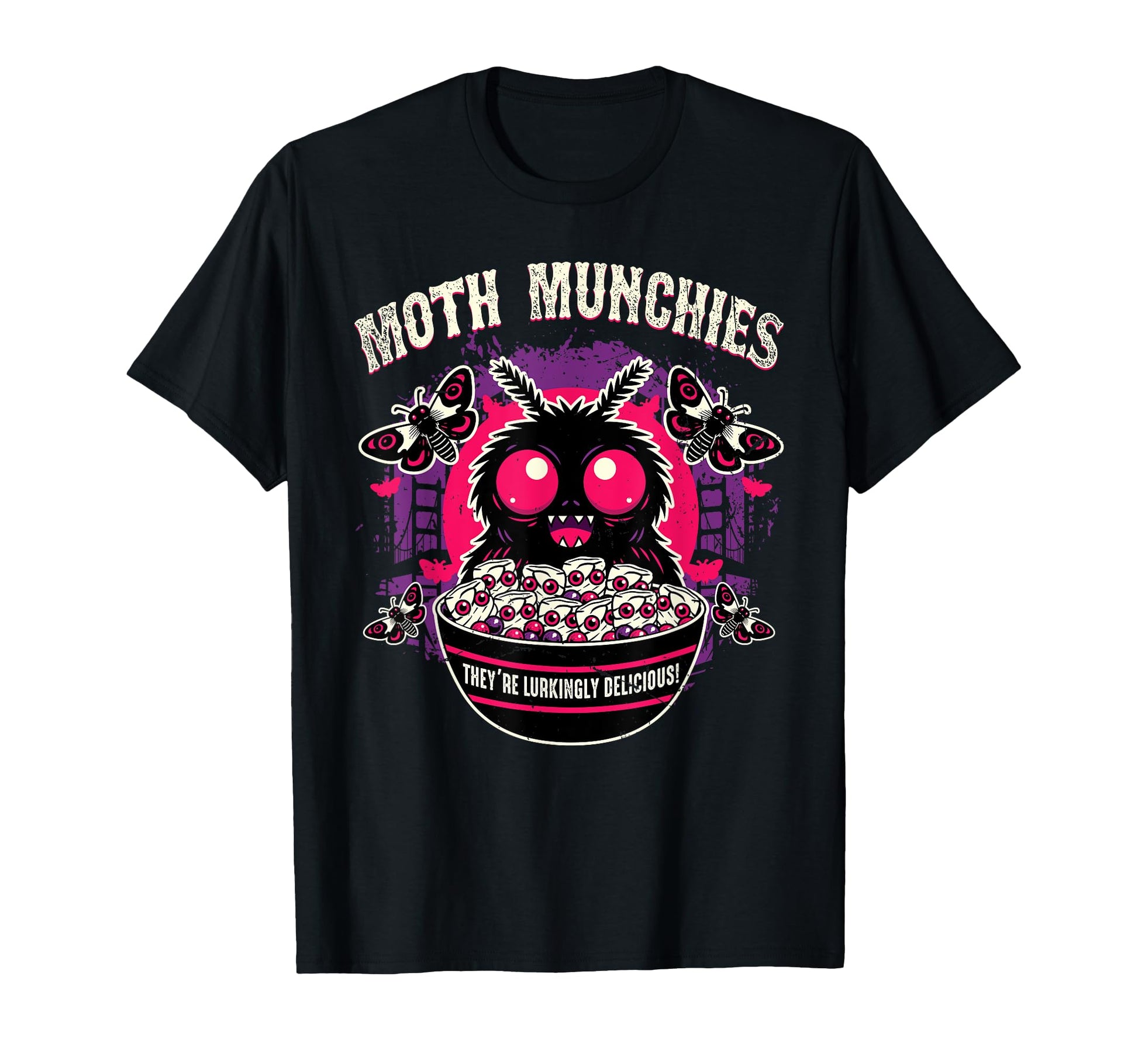 Moth Munchies Cereal Parody Mothman T-Shirt - Aesthetic Graphic Unisex - T-Shirt, Sweatshirt, Hoodie