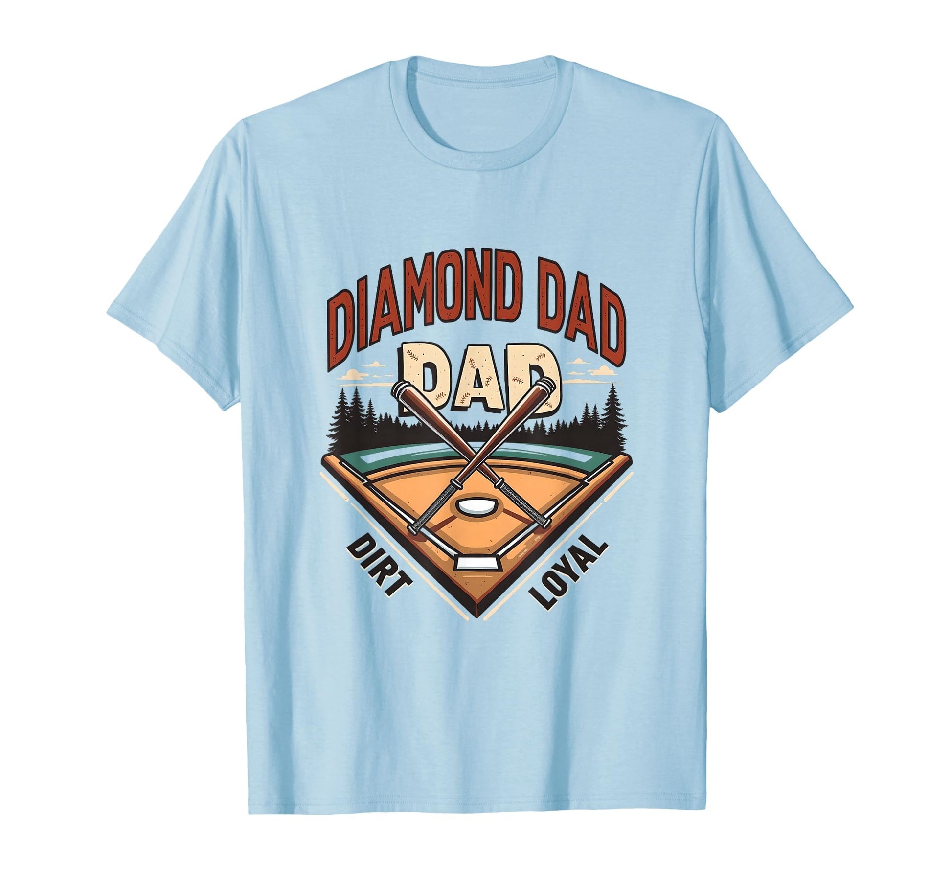 Diamond Dad Dirt Loyal Softball T-Shirt - Aesthetic Graphic for Adults - T-Shirt, Sweatshirt, Hoodie
