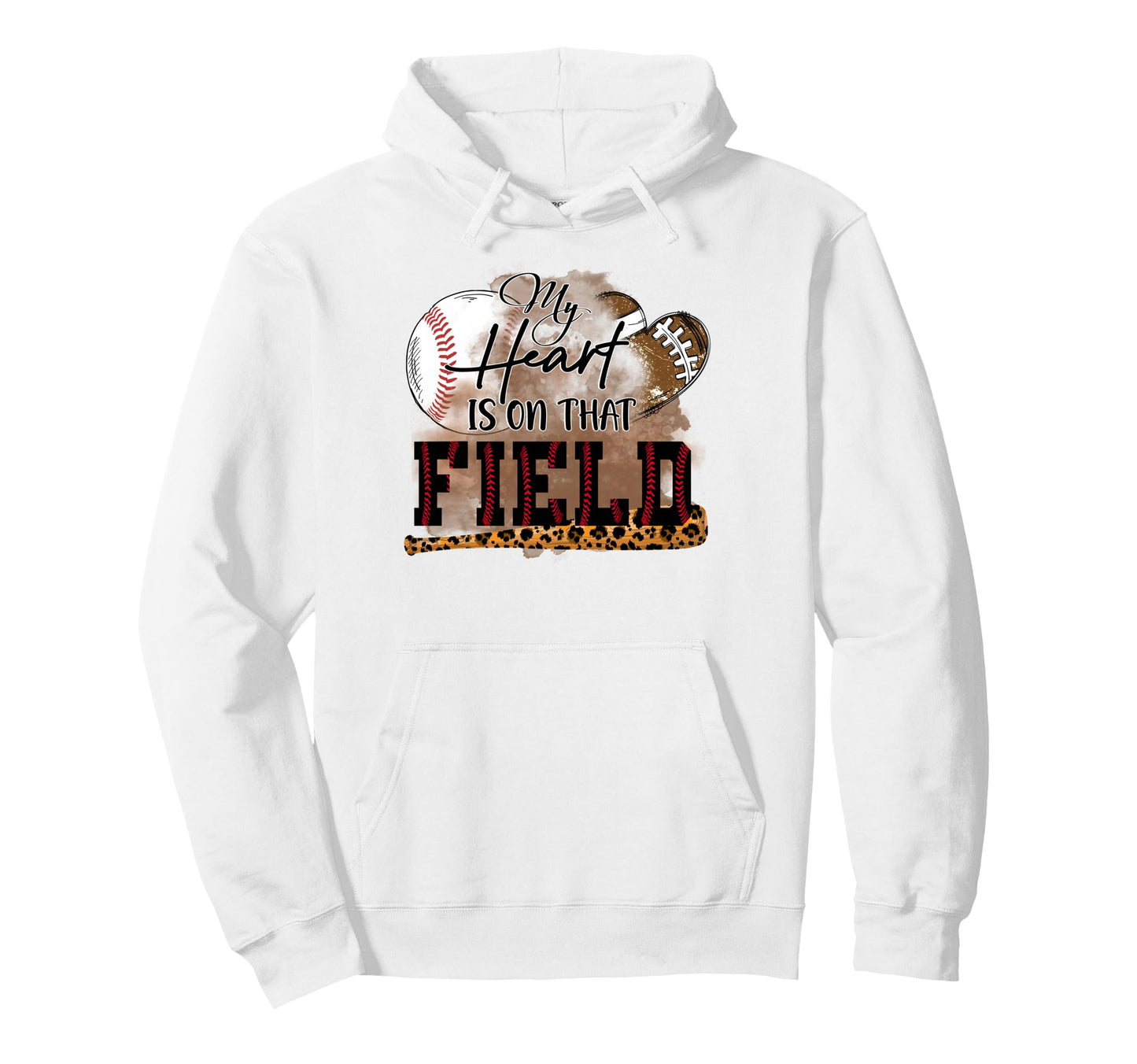 My Heart Is That Field Baseball Mother Hoodie - Novelty Apparel for Adults - T-Shirt, Sweatshirt, Hoodie
