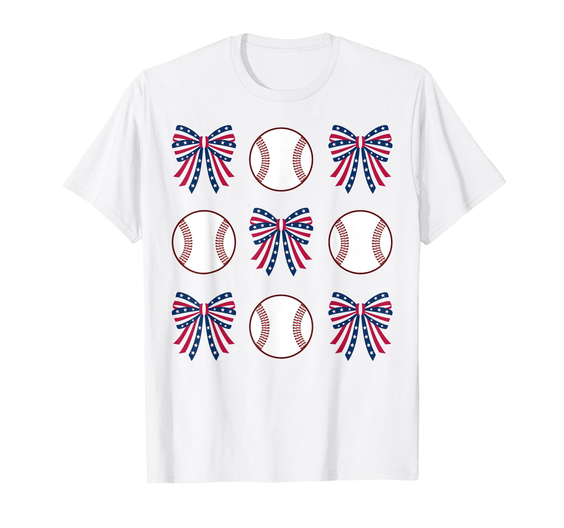 Baseball And Coquette Bows 4Th July T-Shirt - Unique Graphic Men Women - T-Shirt, Sweatshirt, Hoodie