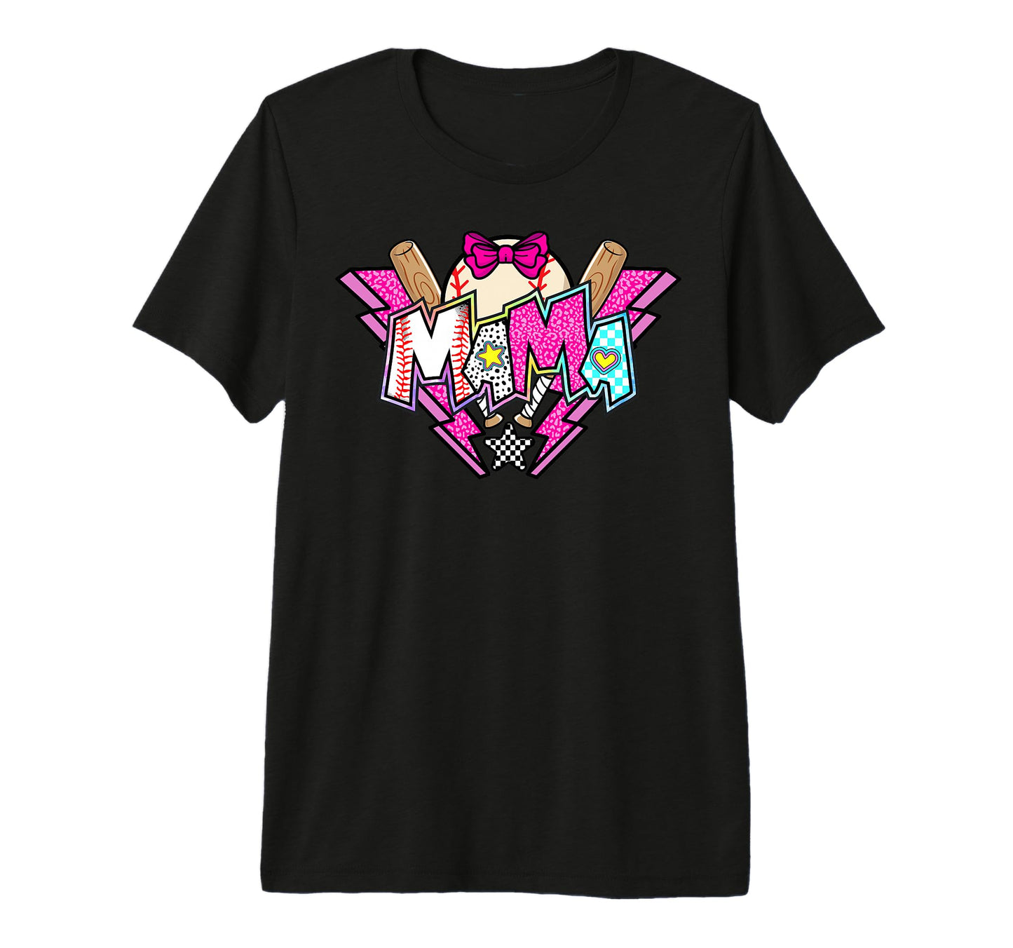 Baseball Mama Coquette Bow Mothers Day T-Shirt - Graphic Print Men Women - T-Shirt, Sweatshirt, Hoodie
