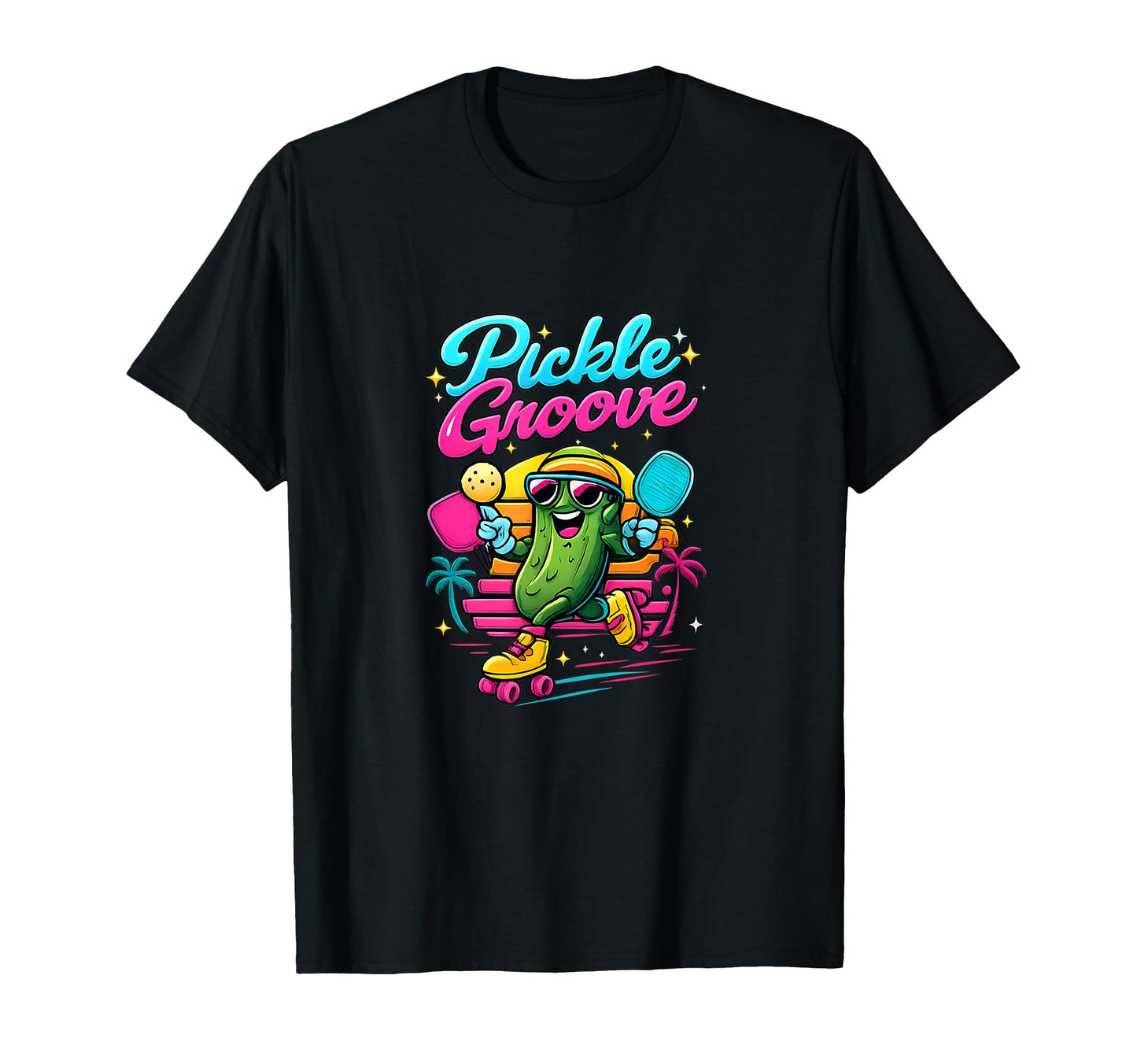 Pickle Groove Pickleball Disco T-Shirt - Custom Art Print for Adults - T-Shirt, Sweatshirt, Hoodie