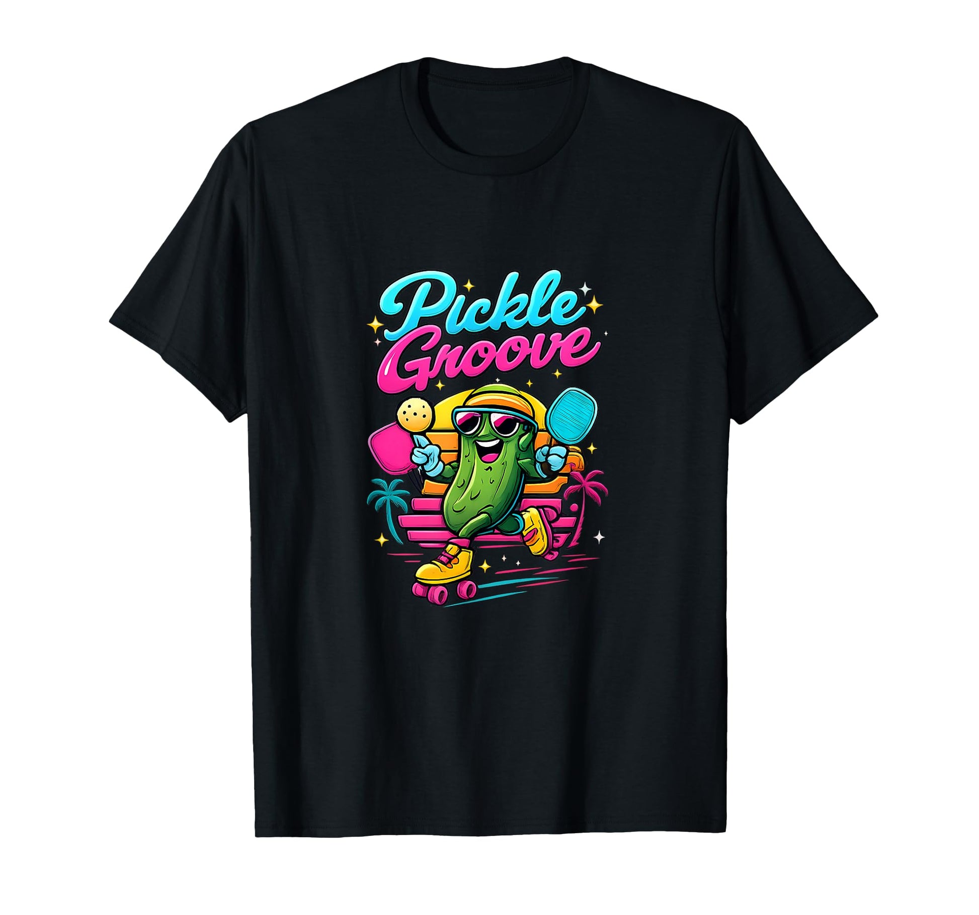 Pickle Groove Pickleball Disco T-Shirt - Custom Art Print for Adults - T-Shirt, Sweatshirt, Hoodie