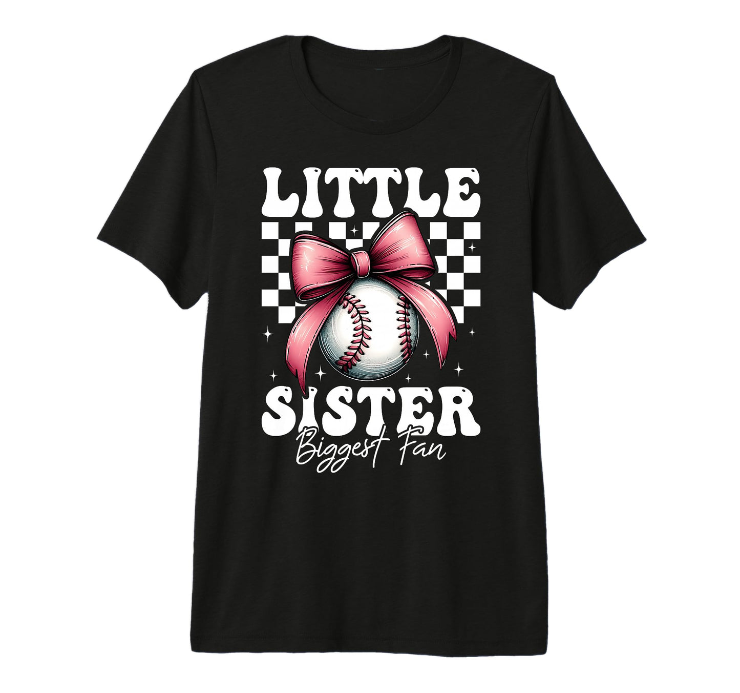 Baseball Sister Coquette Bow Little T-Shirt - Unique Graphic Men Women - T-Shirt, Sweatshirt, Hoodie
