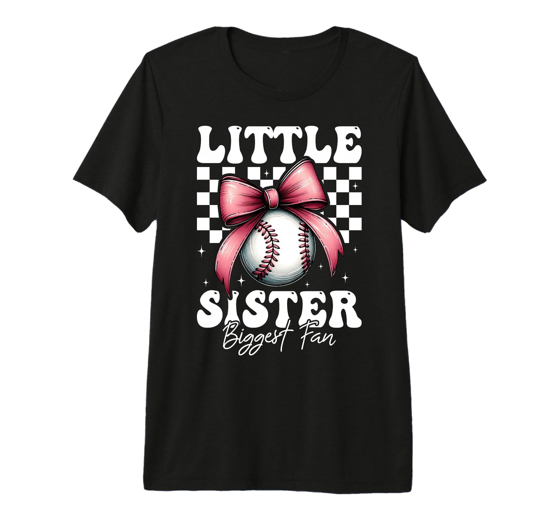 Baseball Sister Coquette Bow Little T-Shirt - Unique Graphic Men Women - T-Shirt, Sweatshirt, Hoodie