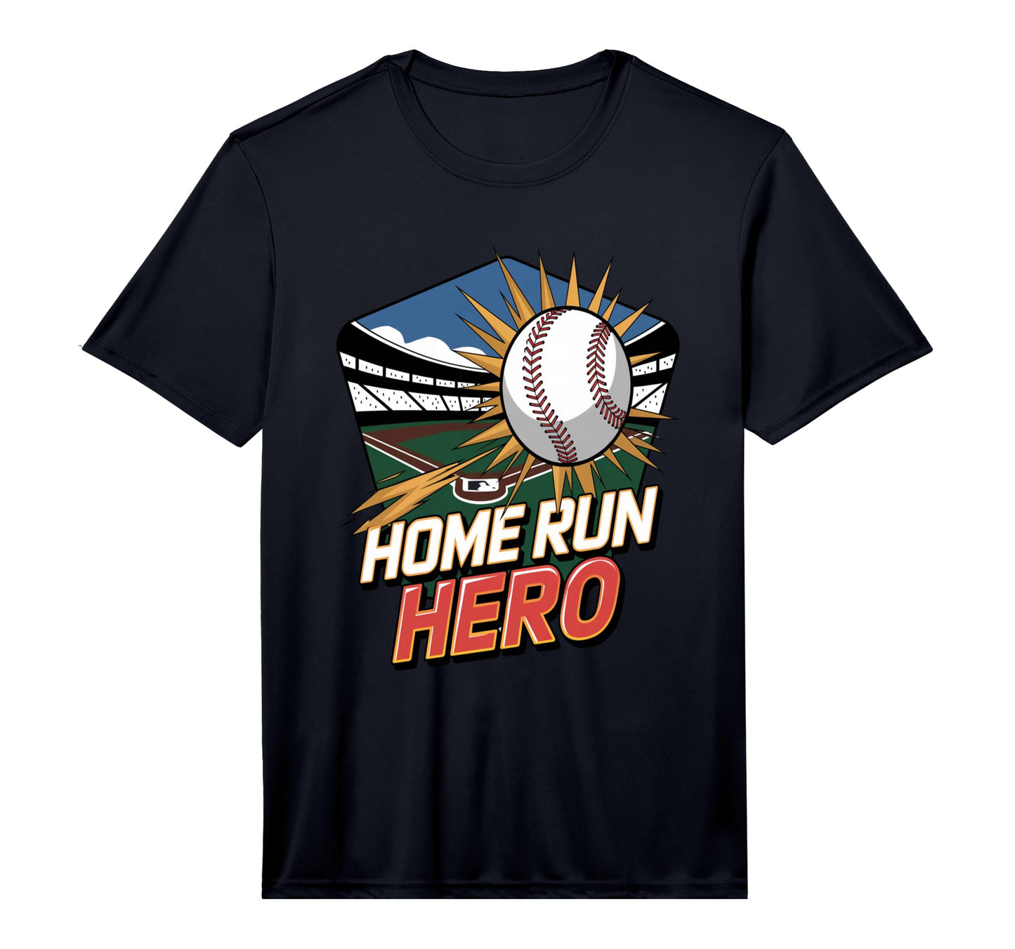 Home Run Hero Baseball Champions T-Shirt - Fun Novelty Design Men Women - T-Shirt, Sweatshirt, Hoodie