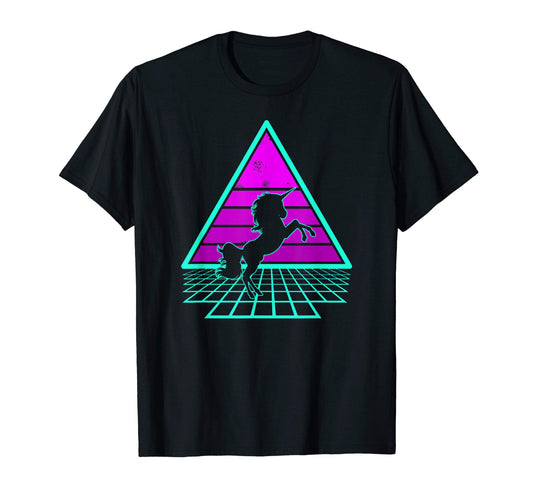 80S Magical Unicorn Synthwave Retrowave T-Shirt - Fun Novelty Design Unisex - T-Shirt, Sweatshirt, Hoodie