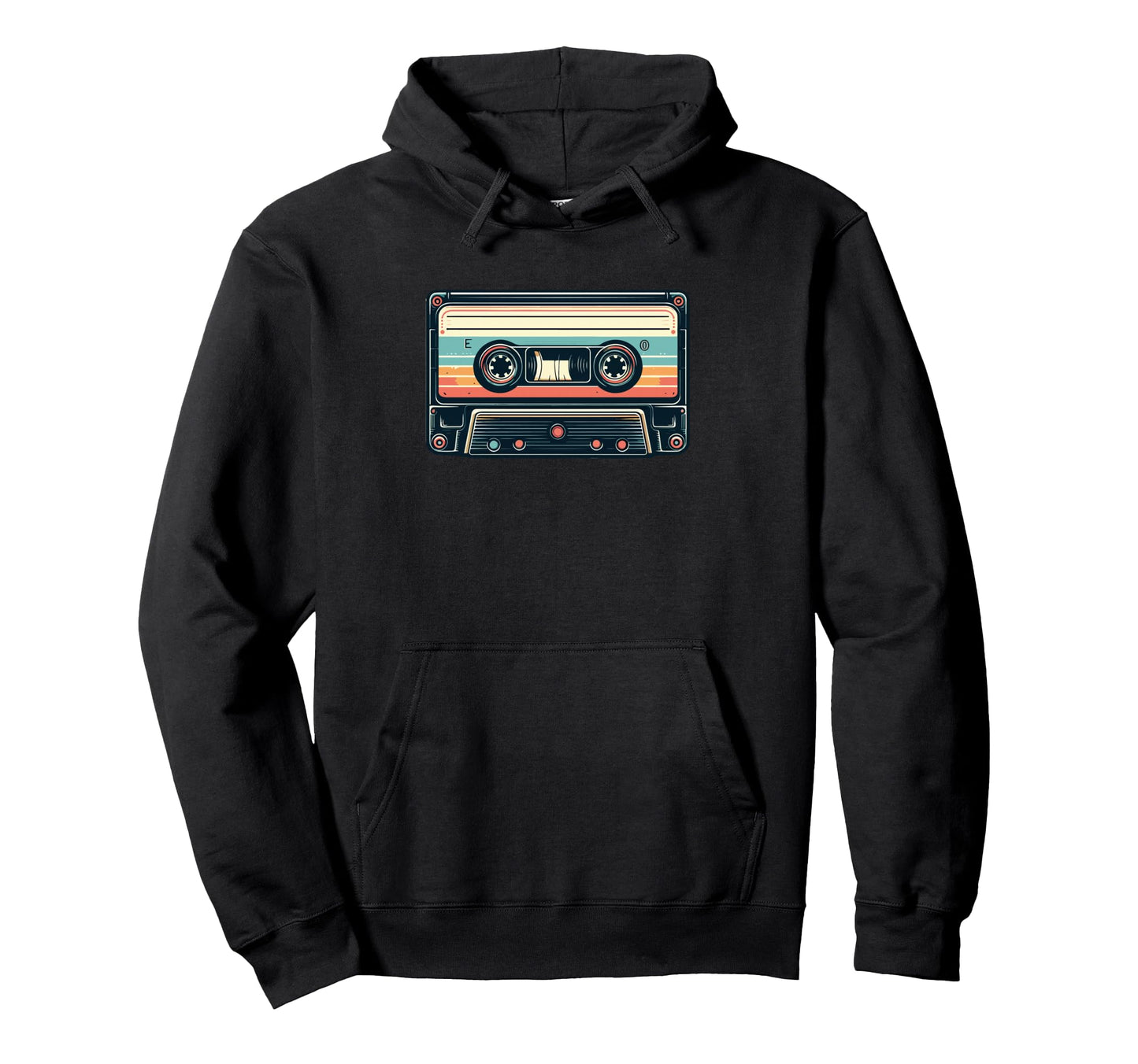 Cassette Tape Stripes Hoodie - Fun Novelty Design for Adults - T-Shirt, Sweatshirt, Hoodie