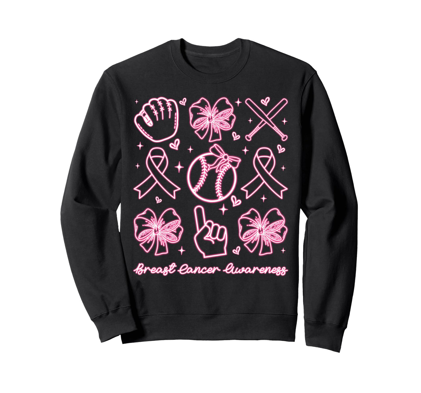 Breast Cancer Awareness Warriors Sweatshirt - Graphic Print Men Women - T-Shirt, Sweatshirt, Hoodie