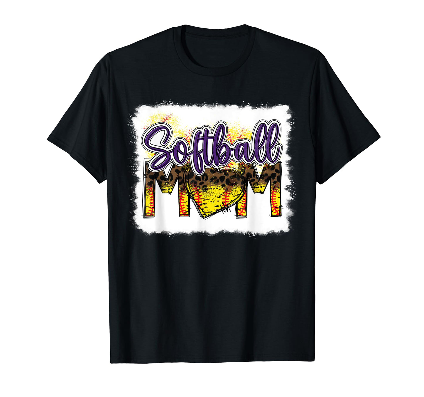 Bleached Softball Mom Leopard Funny T-Shirt - Streetwear Style Men Women - T-Shirt, Sweatshirt, Hoodie