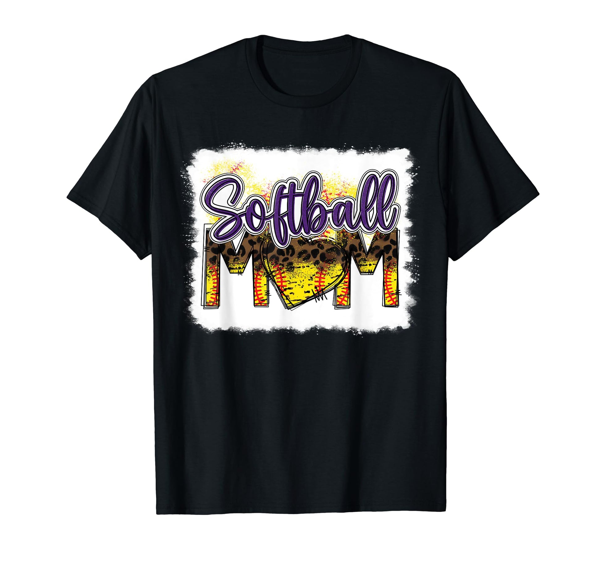Bleached Softball Mom Leopard Funny T-Shirt - Streetwear Style Men Women - T-Shirt, Sweatshirt, Hoodie