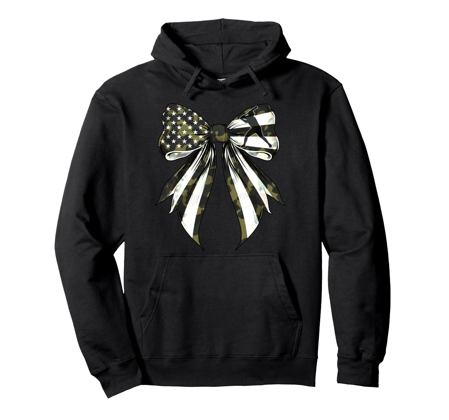 Coquette Bow Baseball Player Camouflage Us Hoodie - Novelty Apparel Unisex - T-Shirt, Sweatshirt, Hoodie