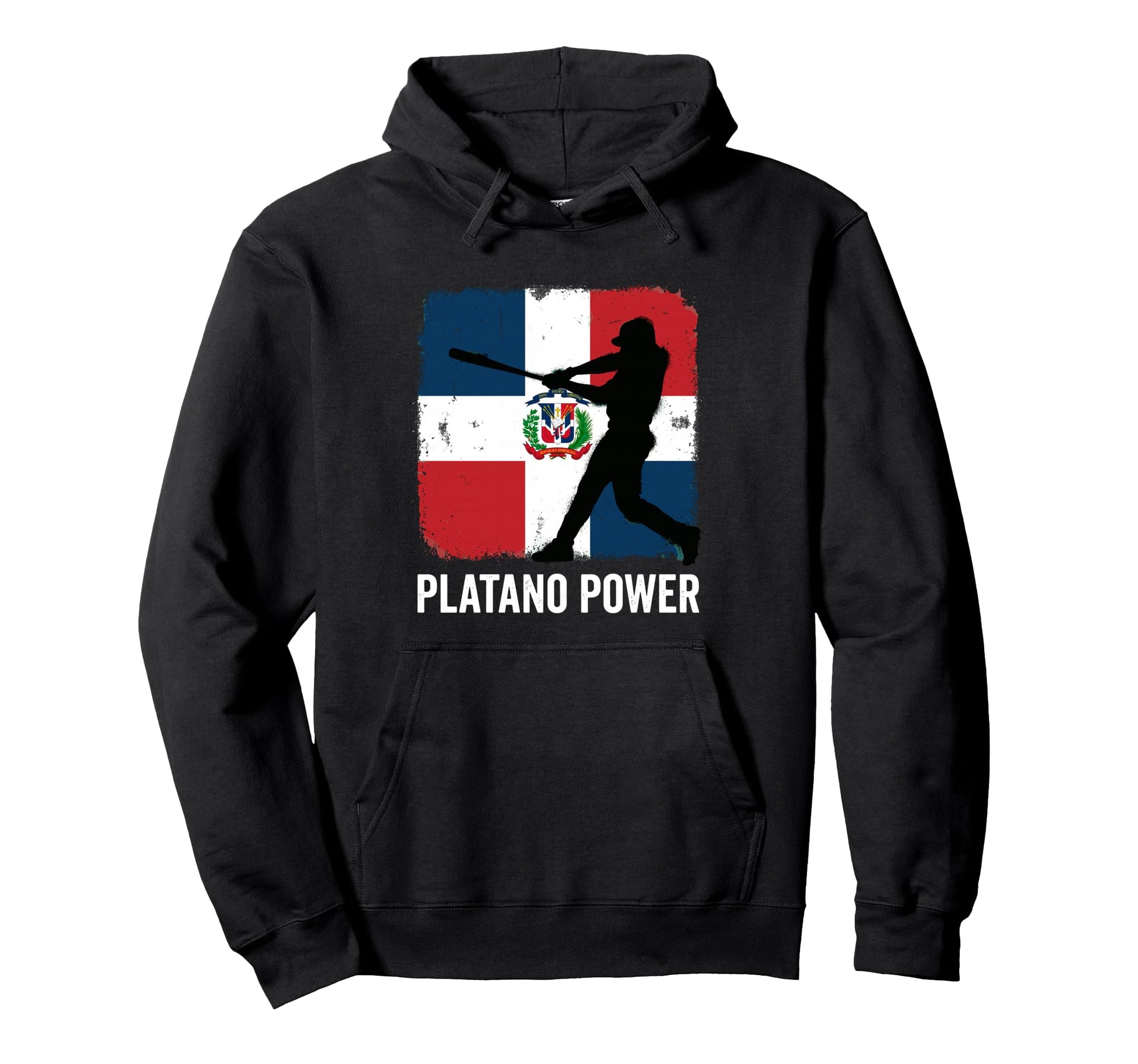 Platano Power Dominican Republic Flag Hoodie - Minimalist Print for Adults - T-Shirt, Sweatshirt, Hoodie