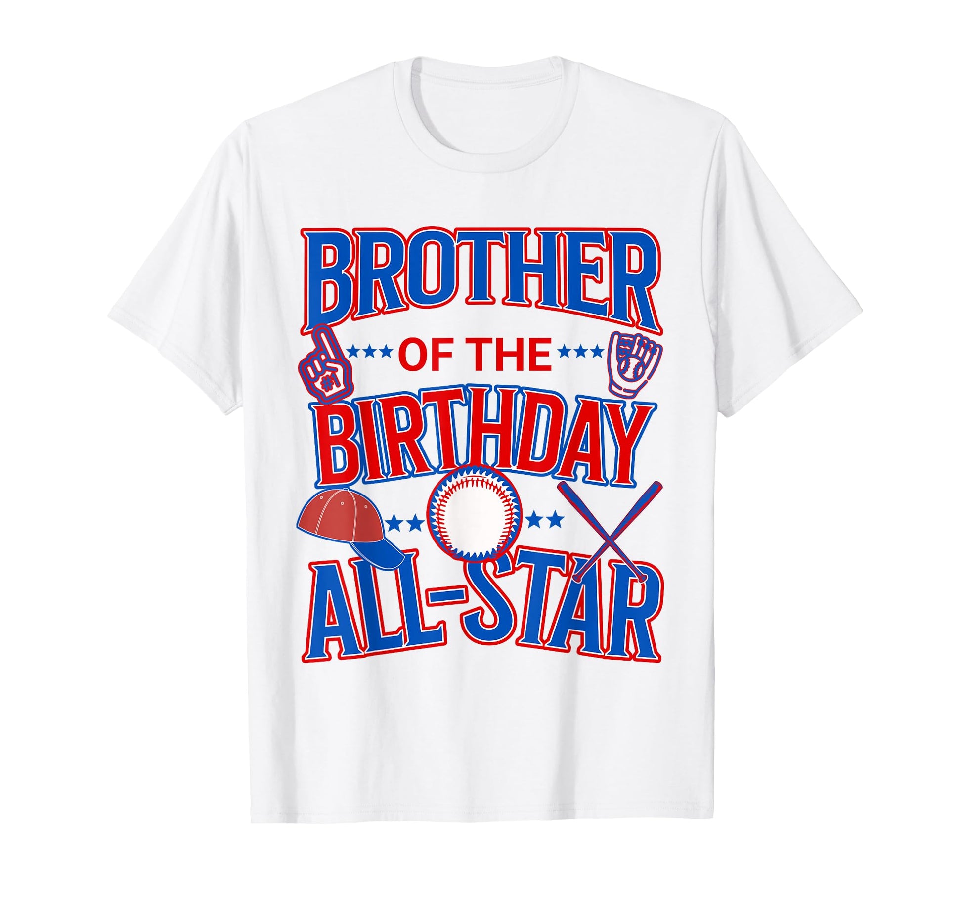 Brother All Star Birthday Baseball T-Shirt - Custom Art Print for Adults - T-Shirt, Sweatshirt, Hoodie