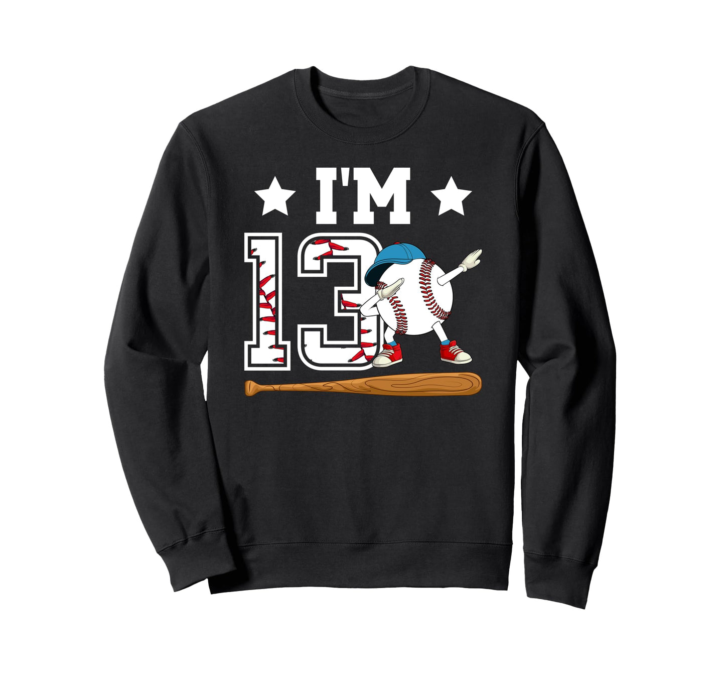 13Th Baseball Birthday Thirteen Sweatshirt - Fun Novelty Design Unisex - T-Shirt, Sweatshirt, Hoodie