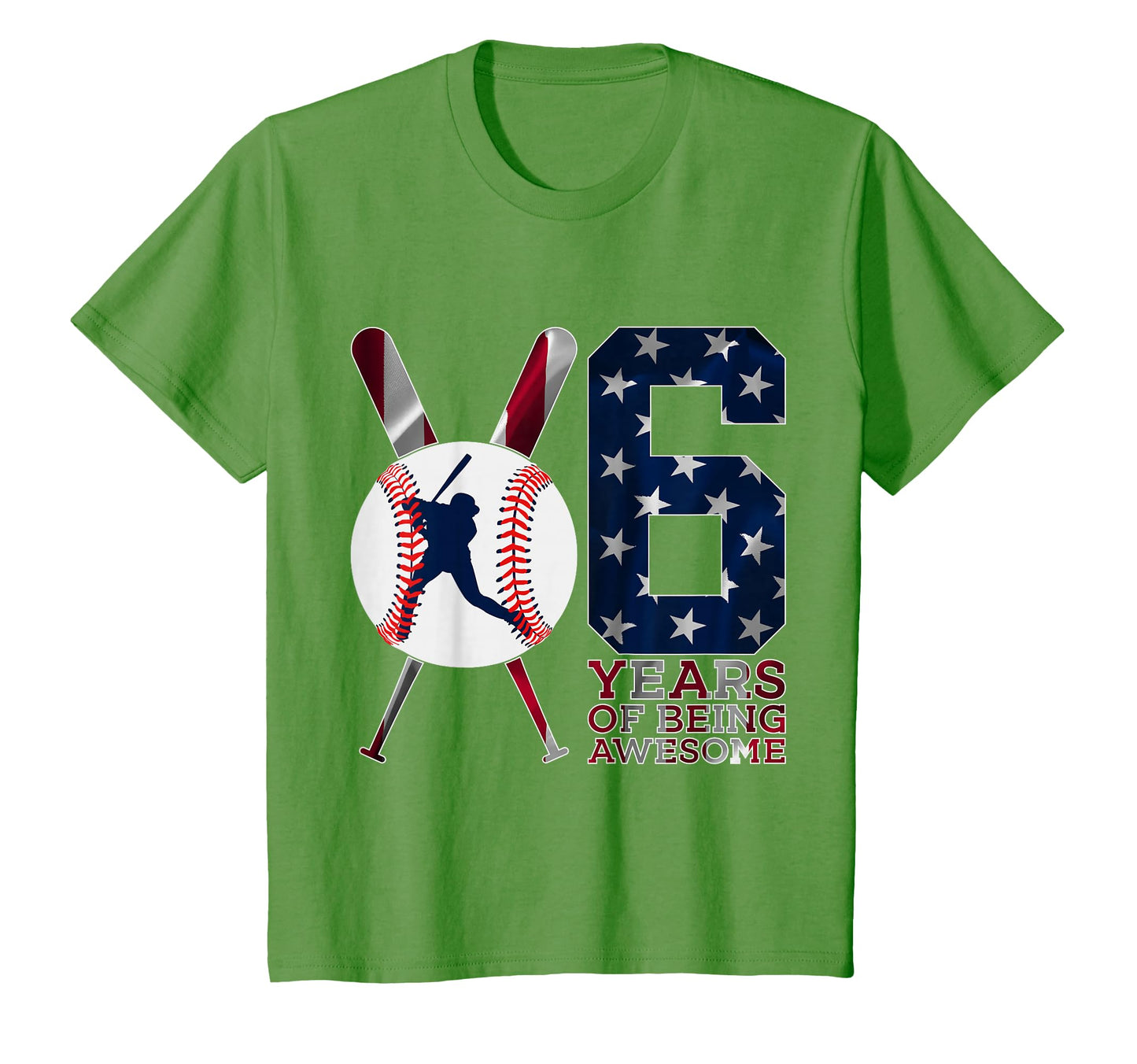 6 Years Being Awesome Baseball 6Th T-Shirt - Aesthetic Graphic for Adults - T-Shirt, Sweatshirt, Hoodie