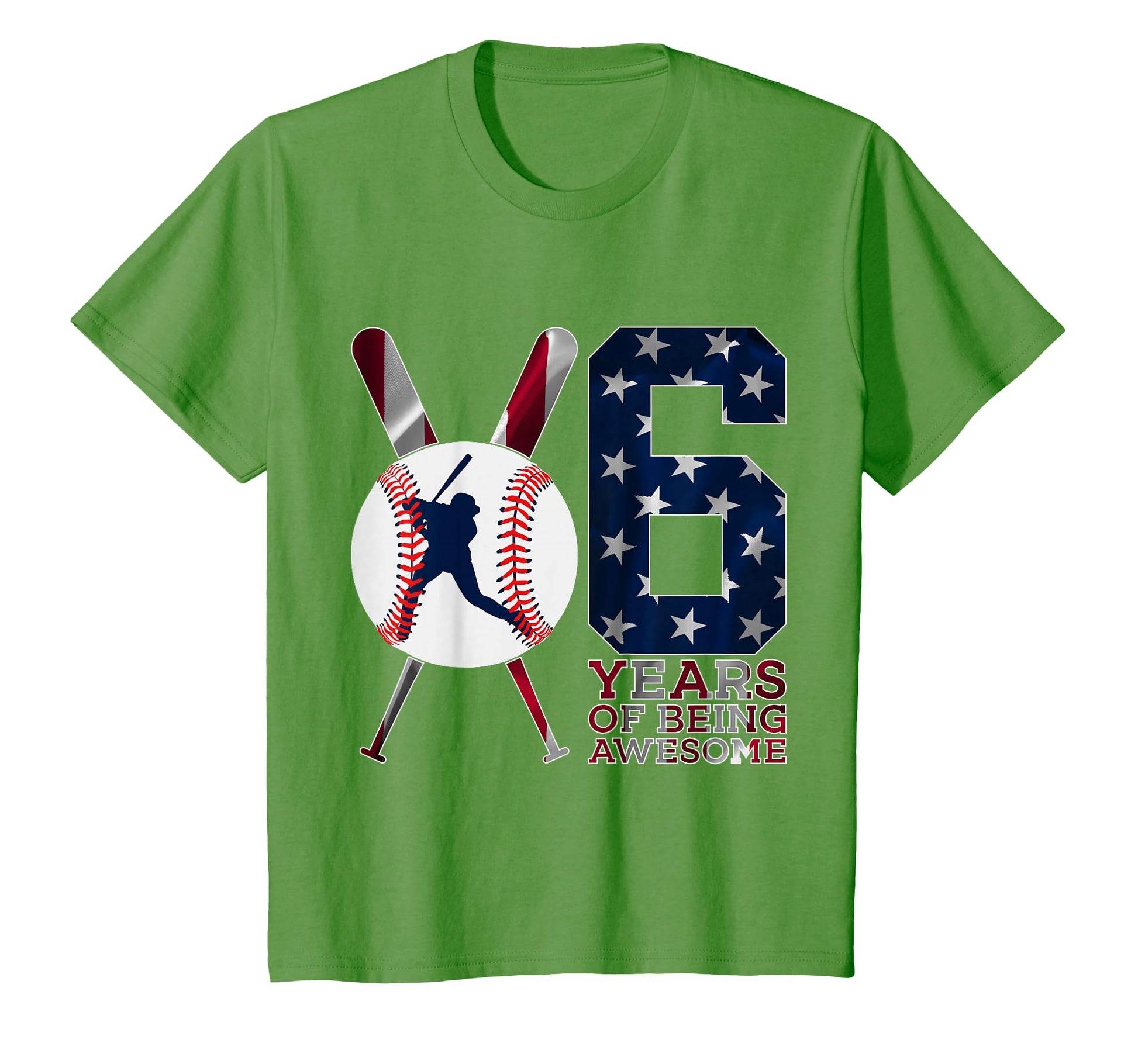 6 Years Being Awesome Baseball 6Th T-Shirt - Aesthetic Graphic for Adults - T-Shirt, Sweatshirt, Hoodie