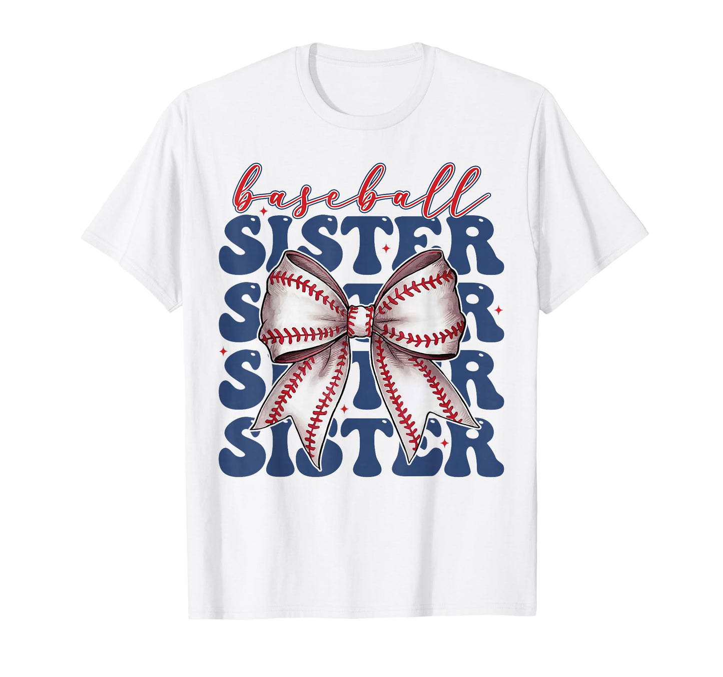 Baseball Sister Coquette Bow Baseball T-Shirt - Minimalist Print Unisex - T-Shirt, Sweatshirt, Hoodie