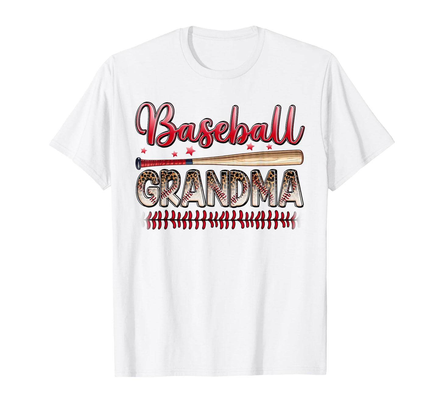 Baseball Grandma Funny Leopard T-Shirt - Unique Graphic for Adults - T-Shirt, Sweatshirt, Hoodie