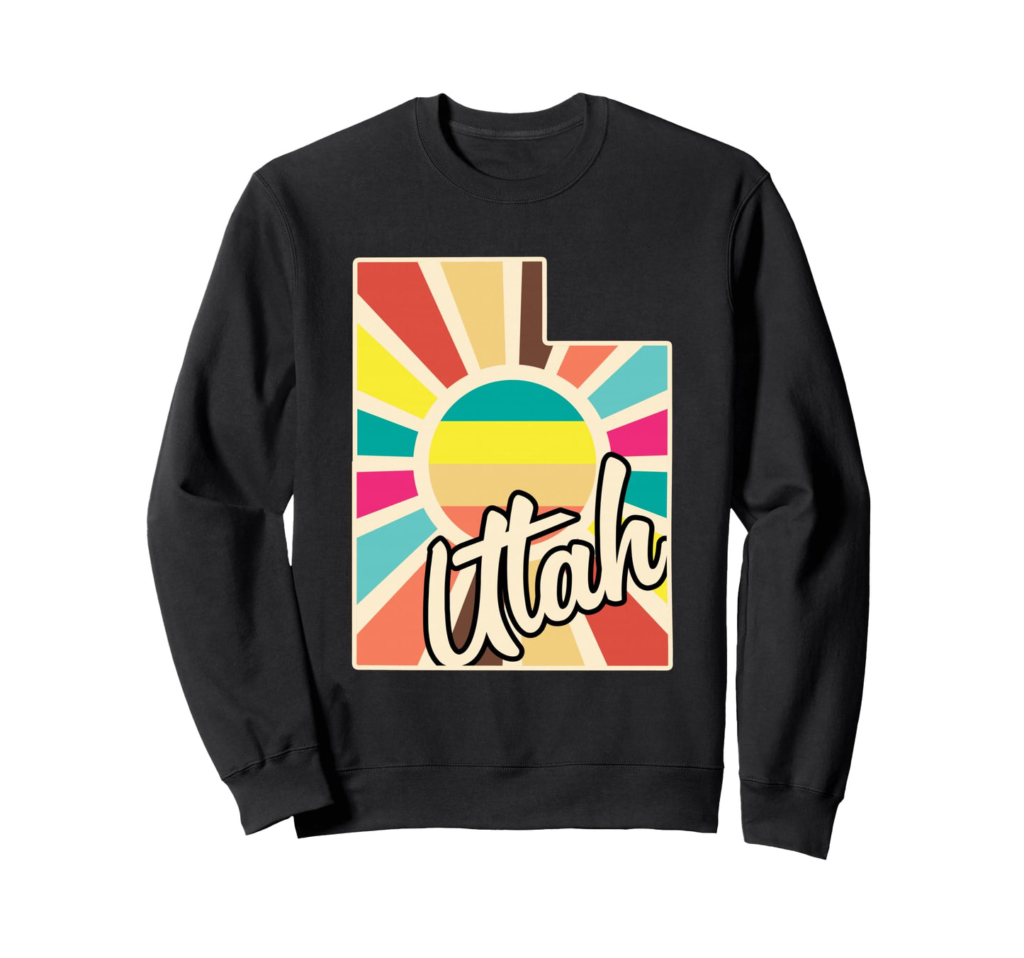 Utah Pride Colorful State Sunshine Sweatshirt - Custom Art Print for Adults - T-Shirt, Sweatshirt, Hoodie