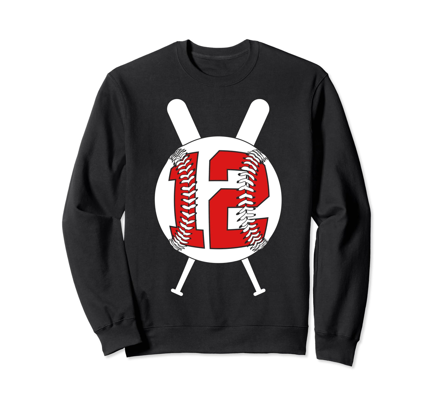 12 Years Baseball 12Th Birthday Sweatshirt - Unique Graphic Men Women - T-Shirt, Sweatshirt, Hoodie
