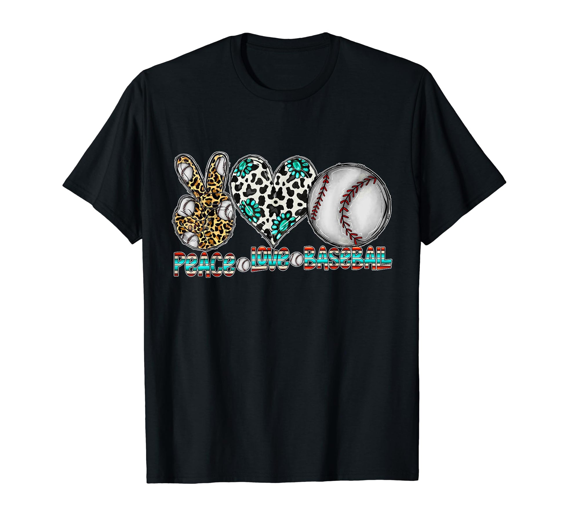 Peace Love Baseball Player Mom T-Shirt - Fun Novelty Design Men Women - T-Shirt, Sweatshirt, Hoodie