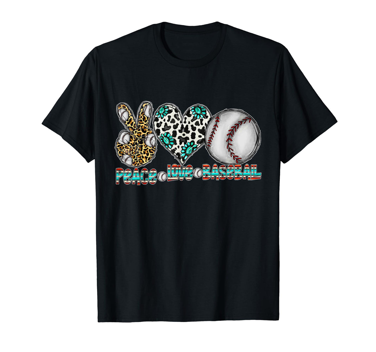 Peace Love Baseball Player Mom Sister T-Shirt - Aesthetic Graphic Men Women - T-Shirt, Sweatshirt, Hoodie