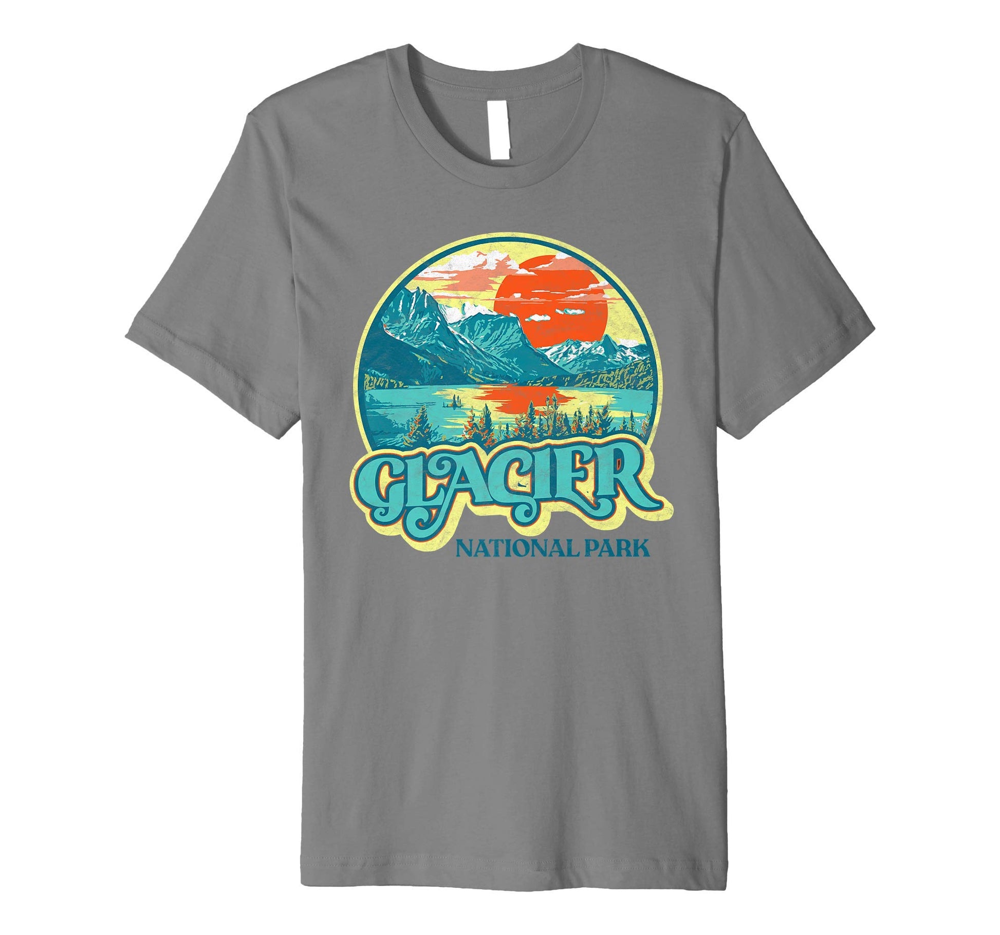 Glacier National Park Montana Colorful T-Shirt - Graphic Print Men Women - T-Shirt, Sweatshirt, Hoodie