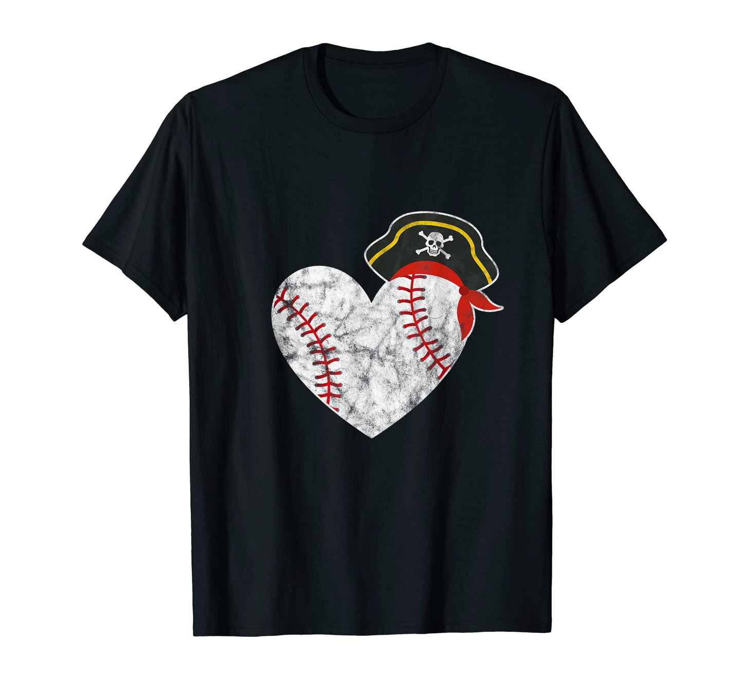 Pirate Baseball Heart Ball Baseball T-Shirt - Streetwear Style Unisex - T-Shirt, Sweatshirt, Hoodie