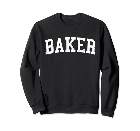 Baker La Distressed White Varsity Sweatshirt - Streetwear Style Men Women - T-Shirt, Sweatshirt, Hoodie