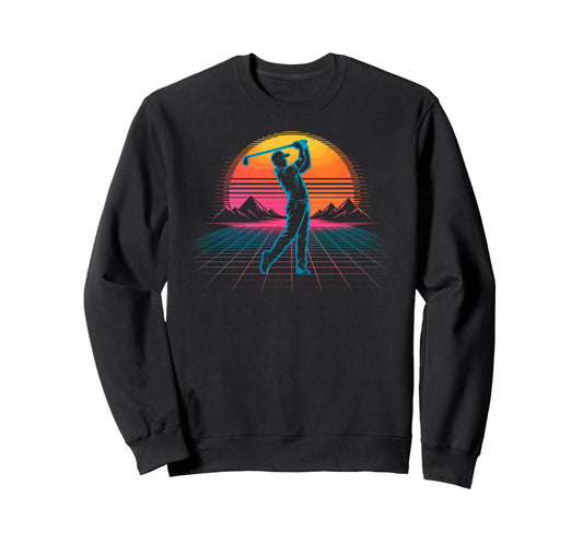 80S Synthwave Futuristic Golf Sweatshirt - Aesthetic Graphic Men Women - T-Shirt, Sweatshirt, Hoodie