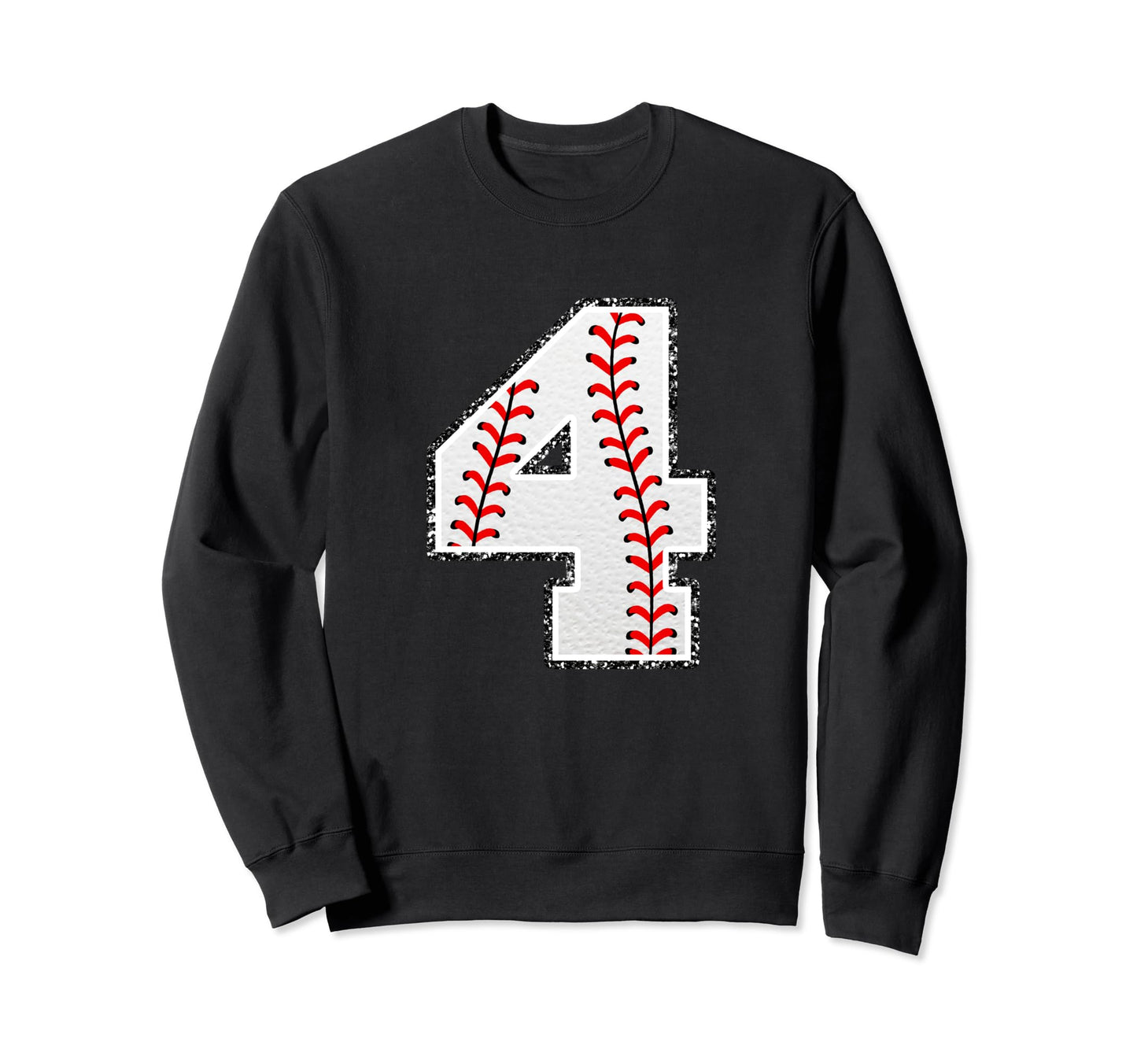4 Baseball Distressed Number Sweatshirt - Trendy Graphic Men Women - T-Shirt, Sweatshirt, Hoodie