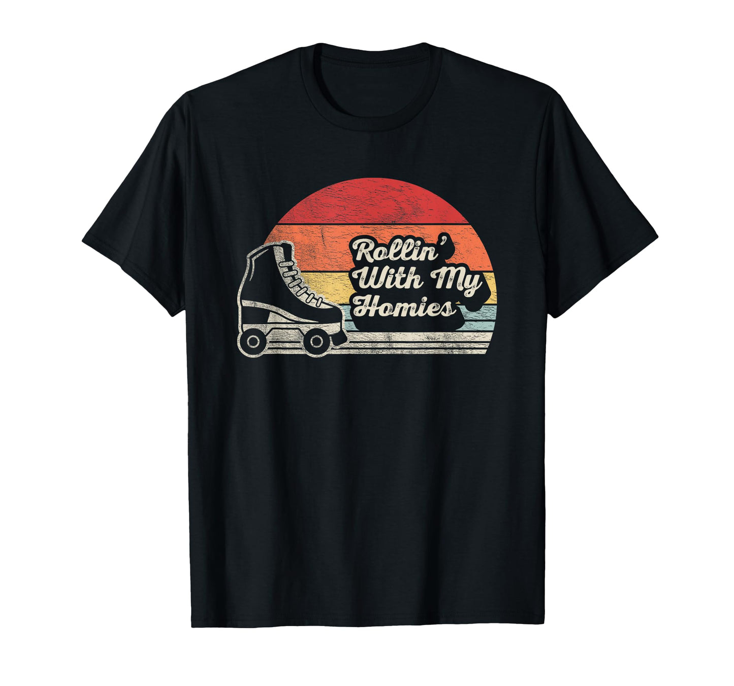 Rollin My Homies Roller Skating T-Shirt - Minimalist Print for Adults - T-Shirt, Sweatshirt, Hoodie