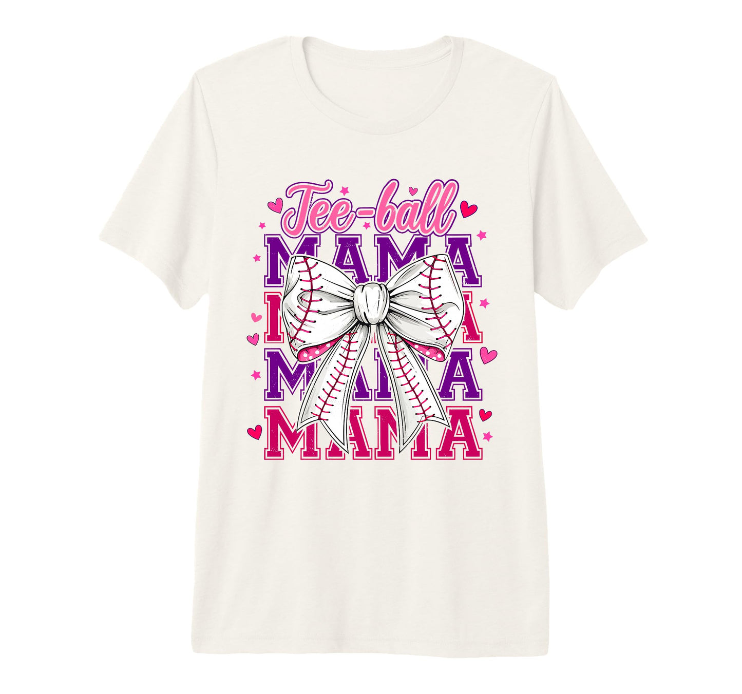 T Ball Mama Baseball Mom Coquette Bow T-Shirt - Novelty Apparel Unisex - T-Shirt, Sweatshirt, Hoodie