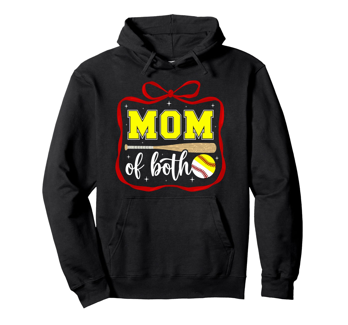 Mom Both Coquette Baseball Softball Mom Hoodie - Streetwear Style Unisex - T-Shirt, Sweatshirt, Hoodie