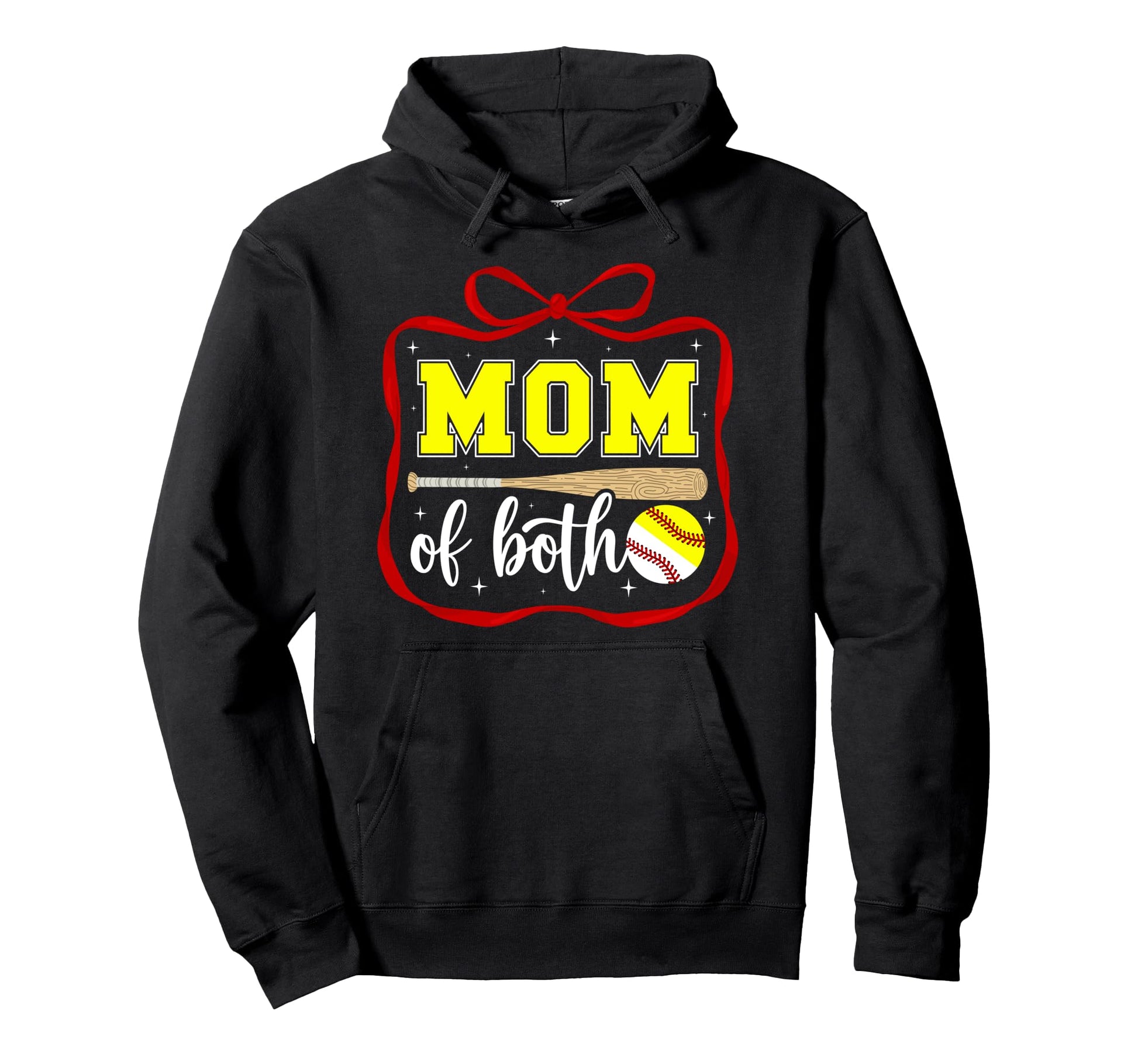 Mom Both Coquette Baseball Softball Mom Hoodie - Streetwear Style Unisex - T-Shirt, Sweatshirt, Hoodie