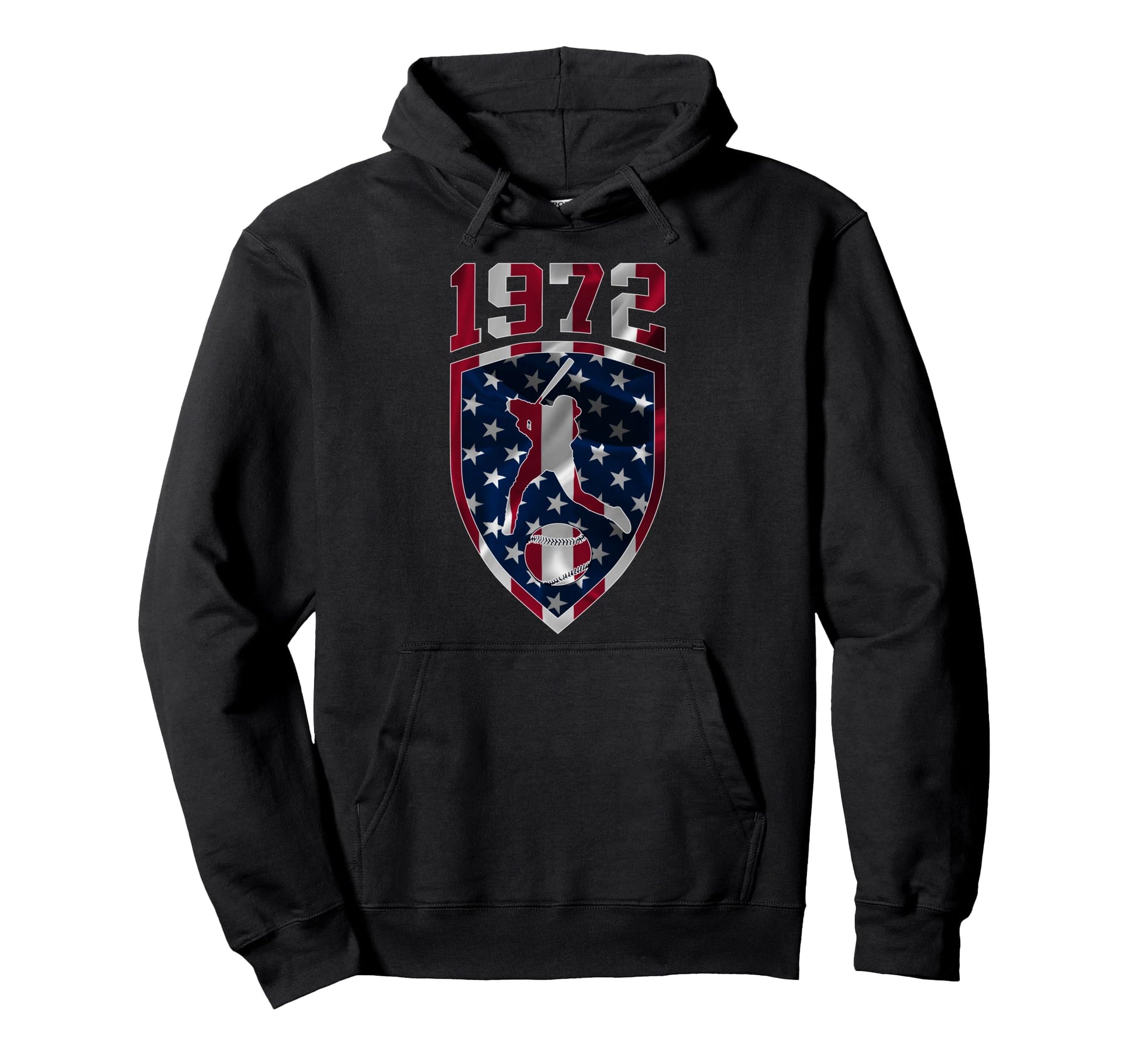 1972 Baseball 54Th Birthday Hoodie - Trendy Graphic Men Women - T-Shirt, Sweatshirt, Hoodie