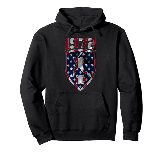 1972 Baseball 54Th Birthday Hoodie - Trendy Graphic Men Women - T-Shirt, Sweatshirt, Hoodie