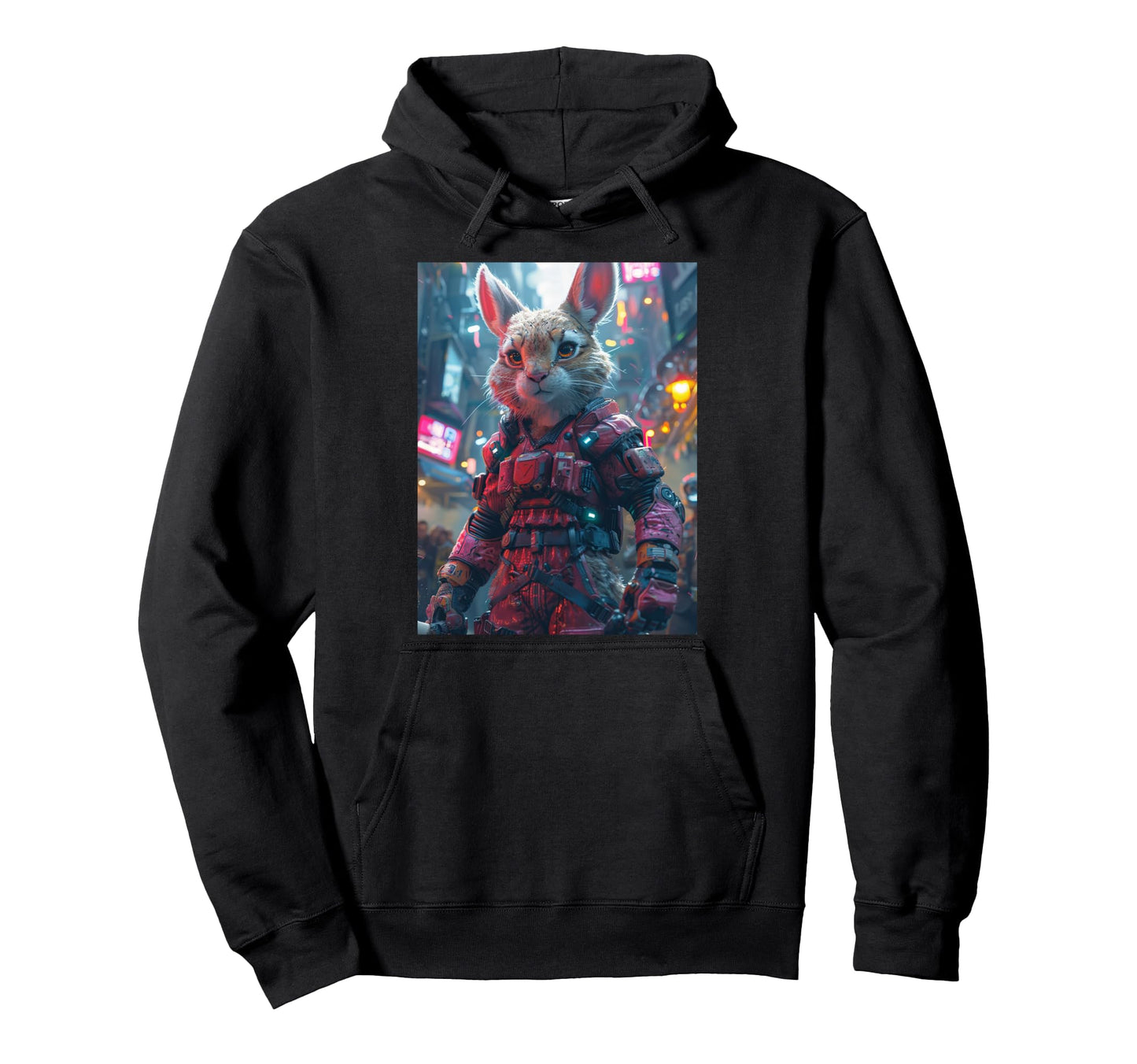 Synthwave Retrowave Rabbit 70S 80S Hoodie - Novelty Apparel for Adults - T-Shirt, Sweatshirt, Hoodie
