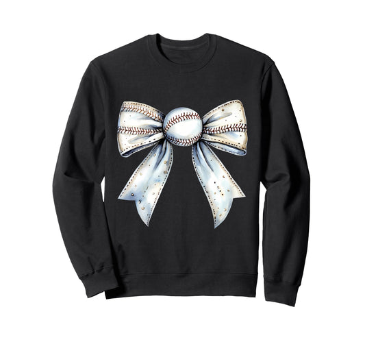 Baseball Coquette Bow Baseball Sweatshirt - Fun Novelty Design for Adults - T-Shirt, Sweatshirt, Hoodie