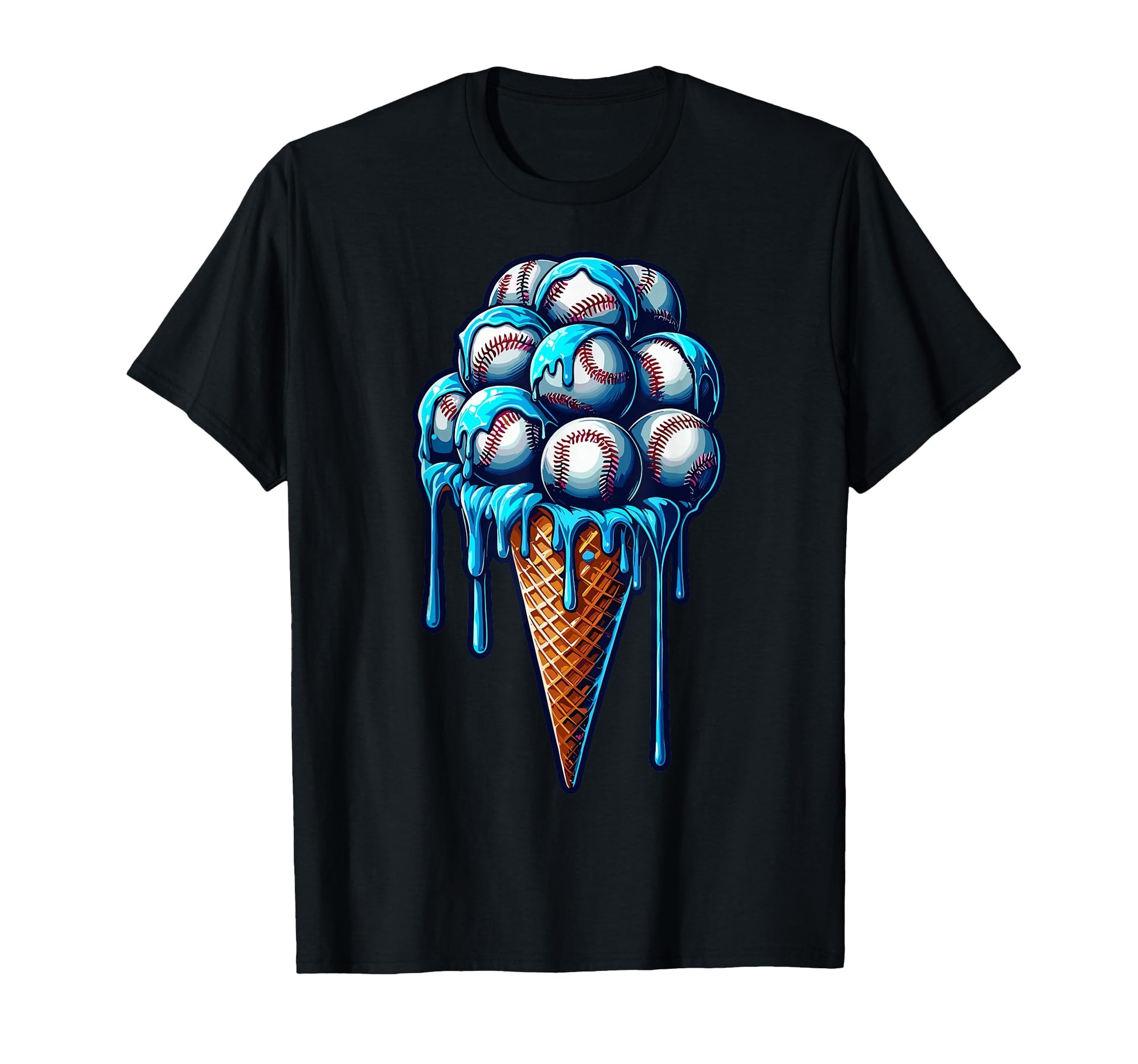 Baseball Ice Cream Watercolor Baseball T-Shirt - Streetwear Style Unisex - T-Shirt, Sweatshirt, Hoodie