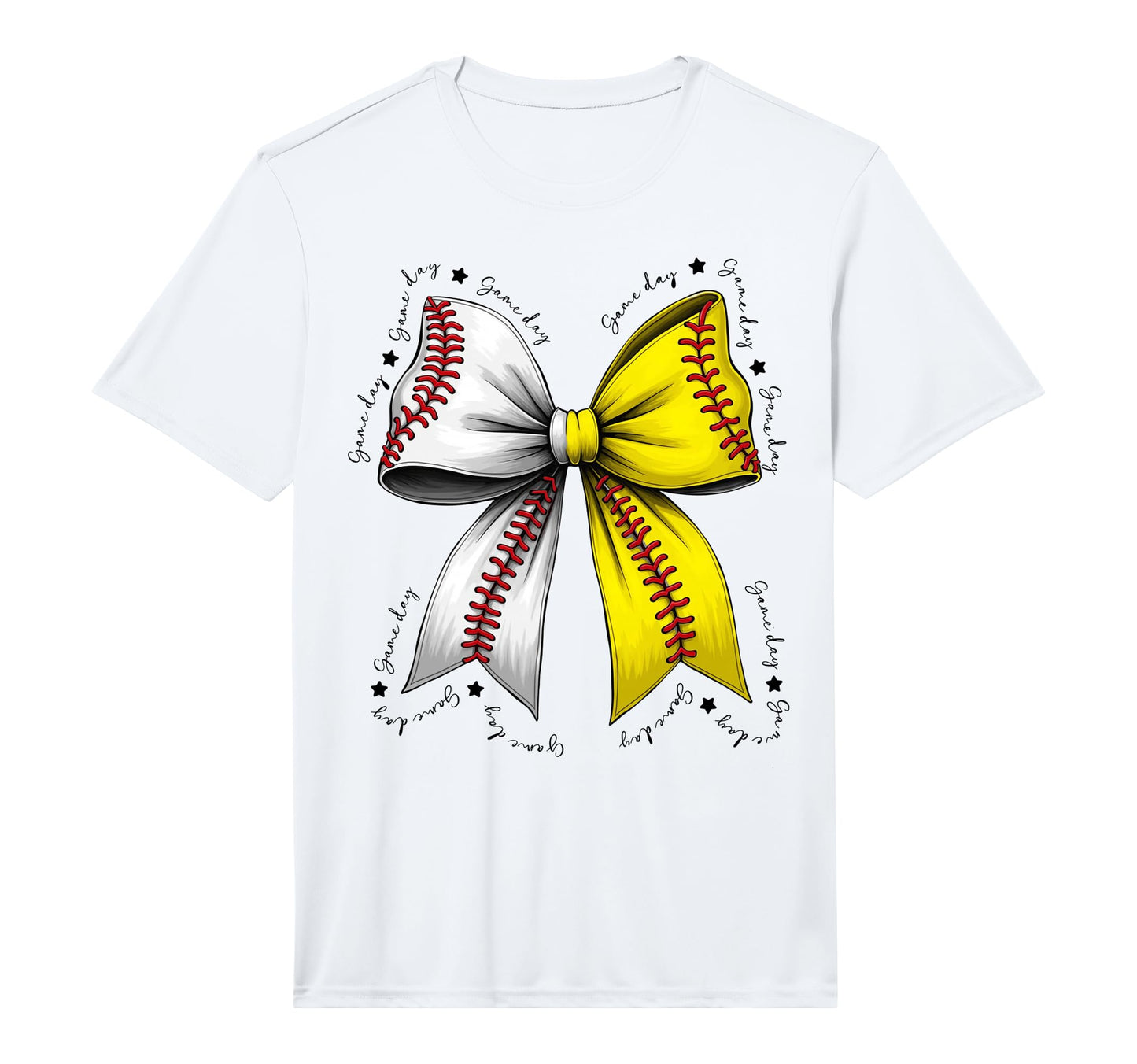 Baseball Softball Bow Coquette T-Shirt - Casual Everyday Wear for Adults - T-Shirt, Sweatshirt, Hoodie