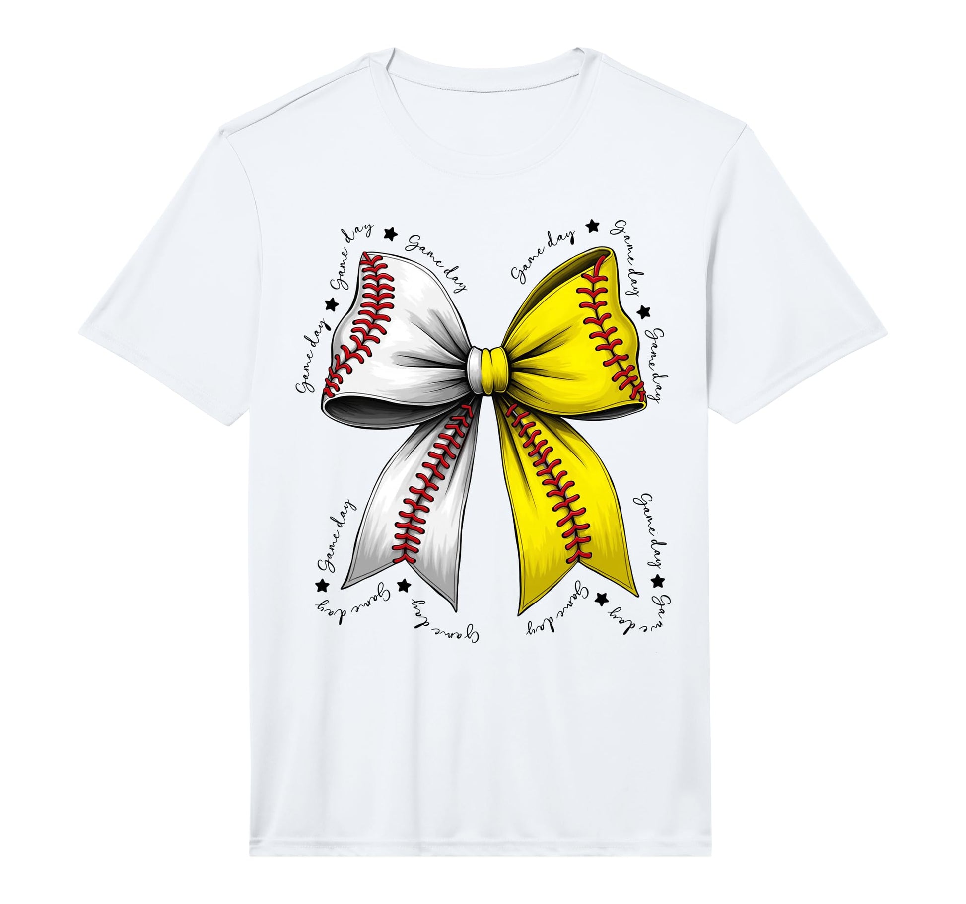 Baseball Softball Bow Coquette T-Shirt - Casual Everyday Wear for Adults - T-Shirt, Sweatshirt, Hoodie