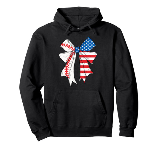 Baseball 4Th July Coquette Bow Hoodie - Streetwear Style Men Women - T-Shirt, Sweatshirt, Hoodie