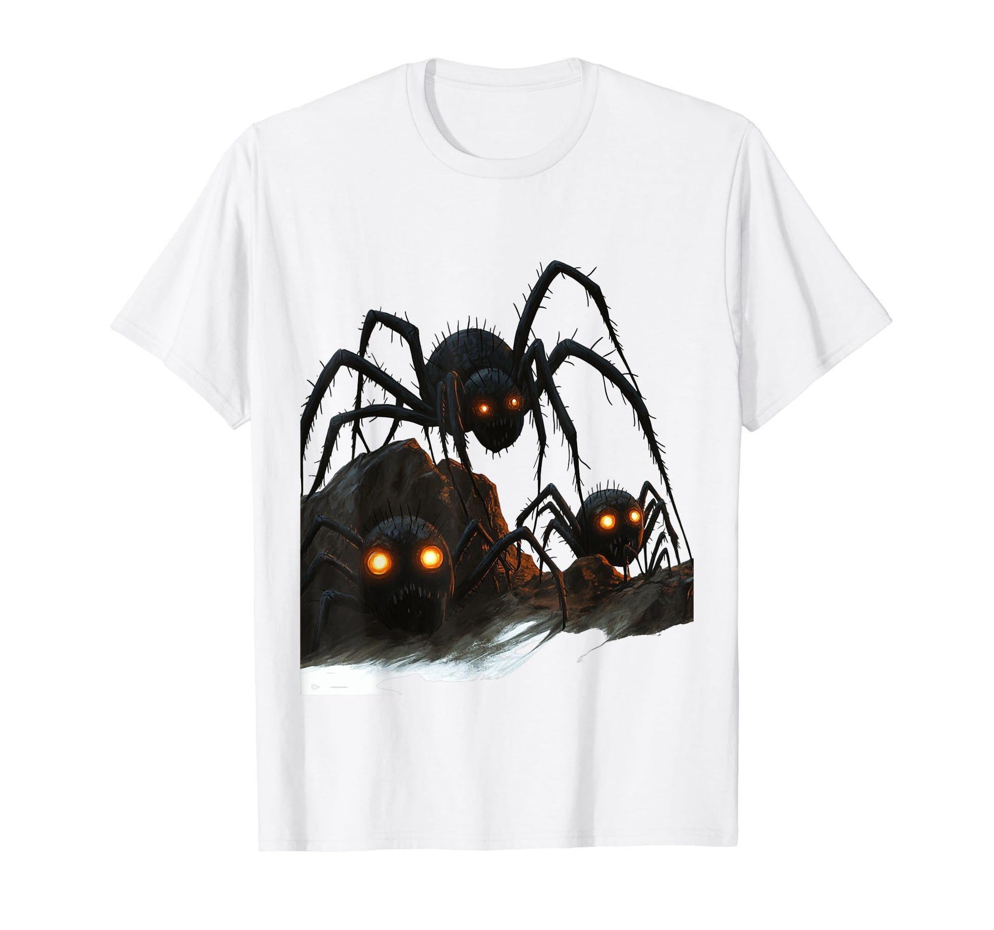 Horror Spiders Emerging From Rocks T-Shirt - Custom Art Print for Adults - T-Shirt, Sweatshirt, Hoodie