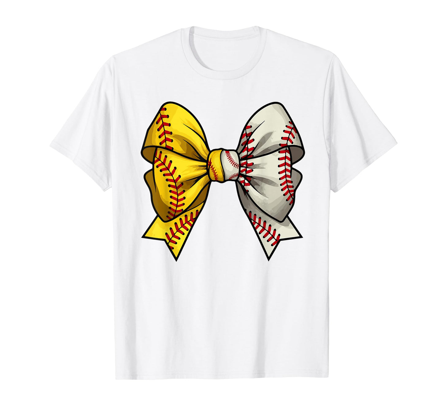 Baseball Softball Coquette Bow T-Shirt - Casual Everyday Wear Men Women - T-Shirt, Sweatshirt, Hoodie