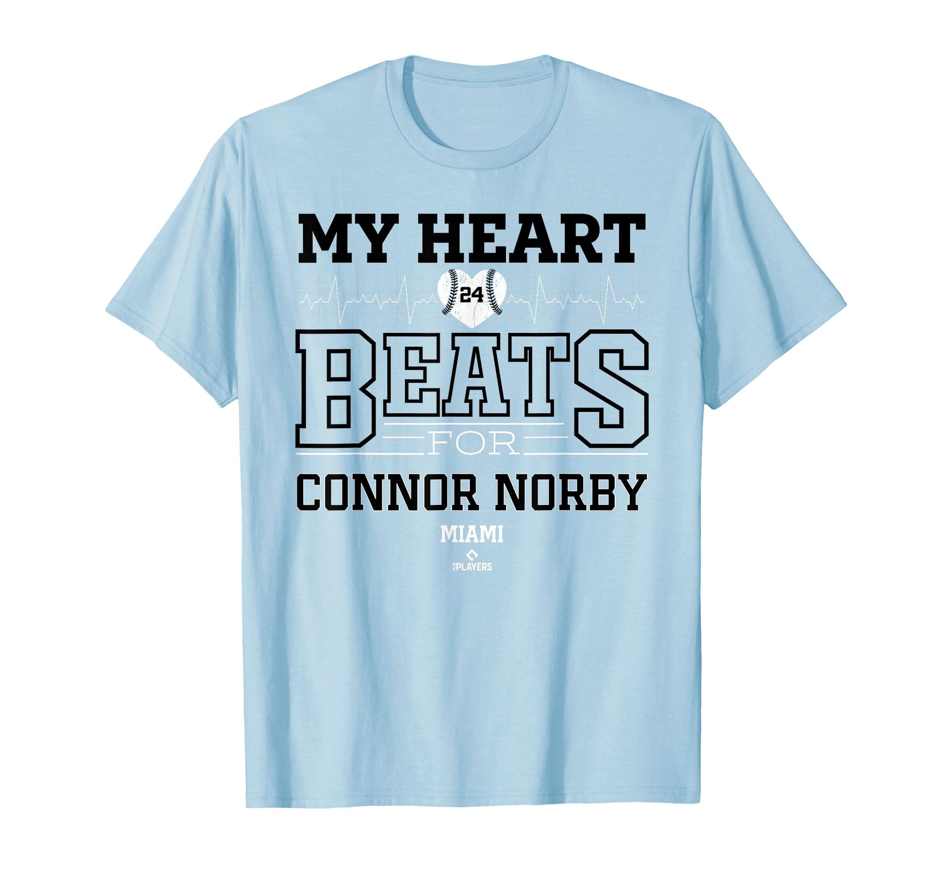 My Heart Beats Connor Norby Miami T-Shirt - Minimalist Print for Adults - T-Shirt, Sweatshirt, Hoodie