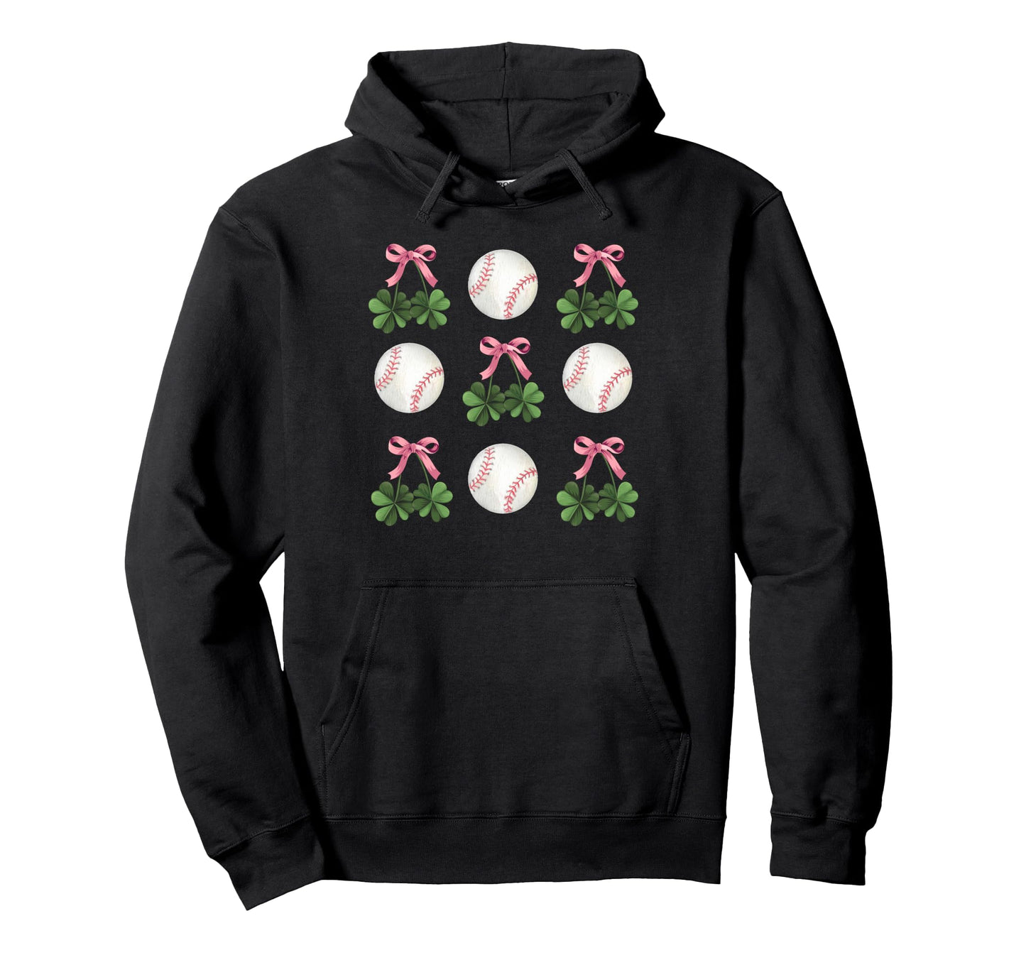 Coquette Baseball And Shamrock St Hoodie - Graphic Print for Adults - T-Shirt, Sweatshirt, Hoodie