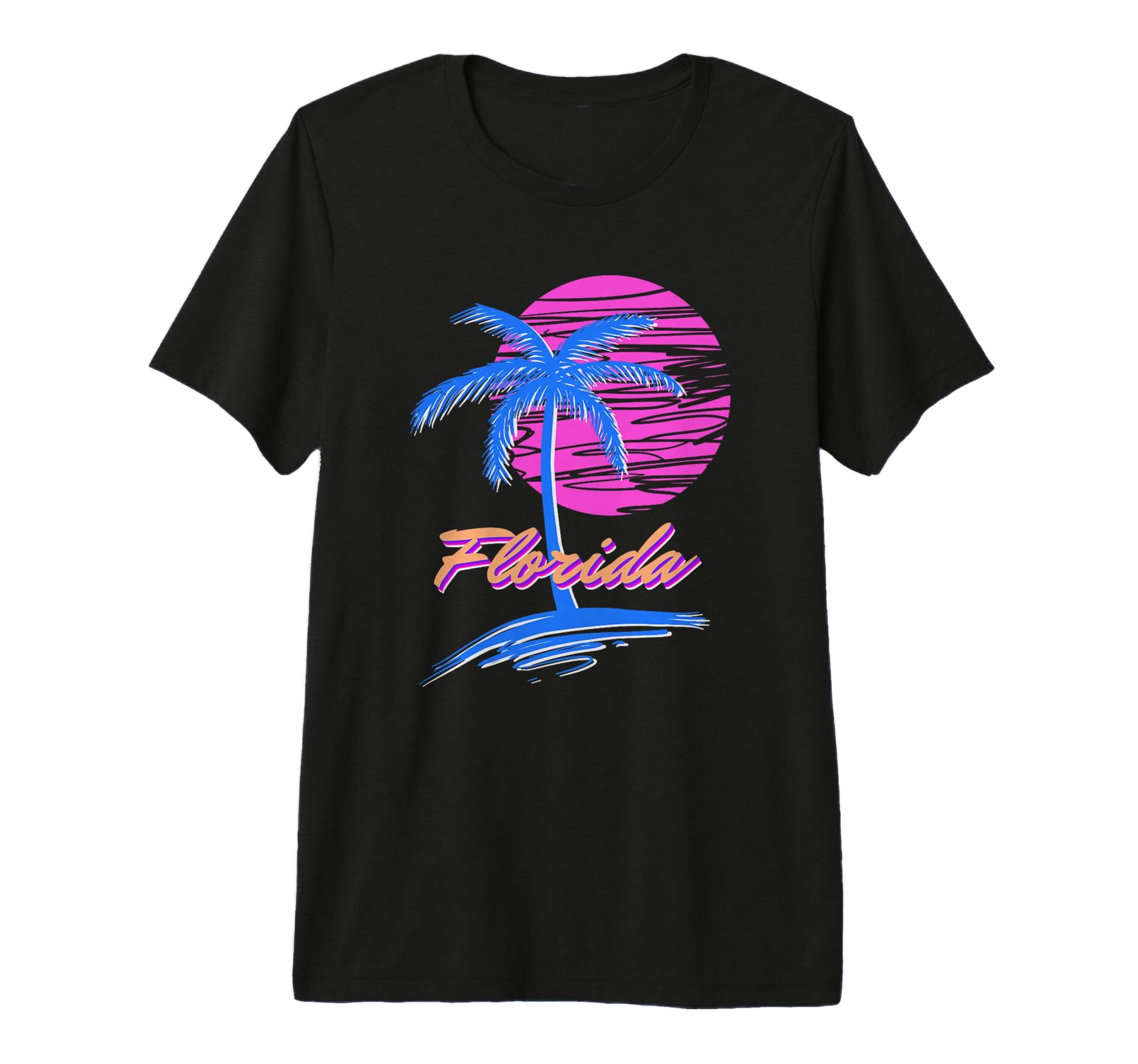 Florida Beach Synth Outrun 80S T-Shirt - Trendy Graphic for Adults - T-Shirt, Sweatshirt, Hoodie