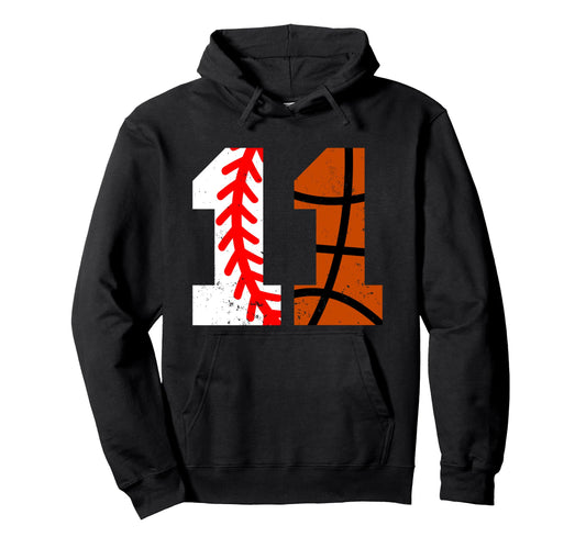 Baseball Basketball Number 11 Jersey Hoodie - Streetwear Style for Adults - T-Shirt, Sweatshirt, Hoodie